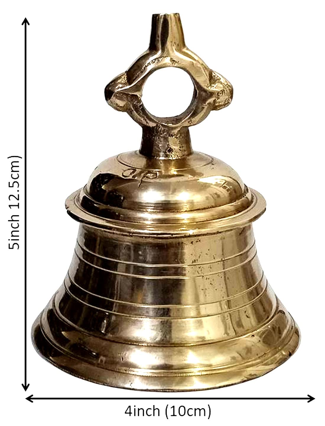 Purpledip Brass Hanging Bell: Home Temple Or Nautical Chime With Deep Resonating Sound (11004)