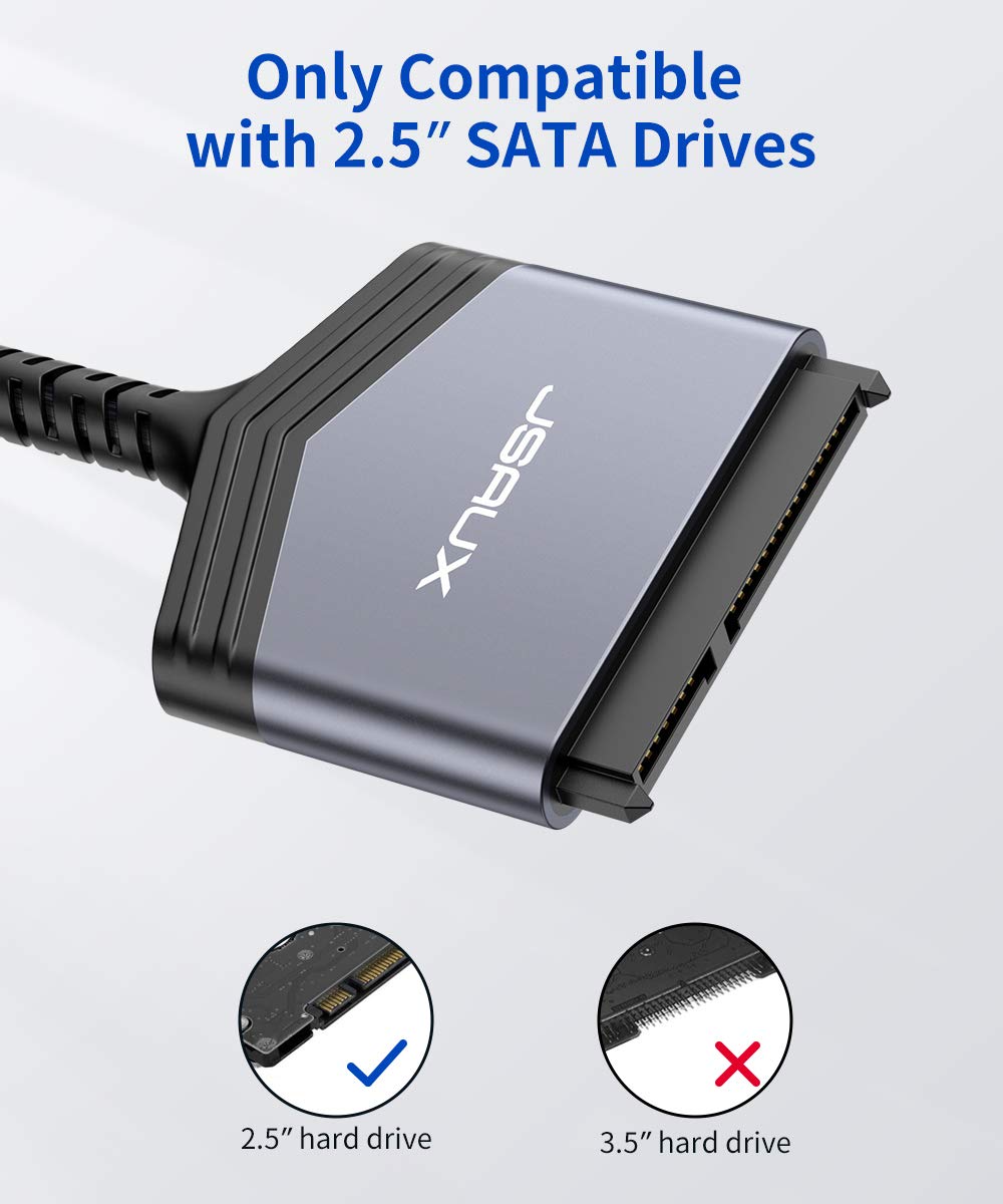 Jsaux Sata To Usb C Cable, Usb C 3.1 To 2.5    Sata Iii Hard Driver Adapter Aluminum Shell External Converter For Ssd/Hdd Data T