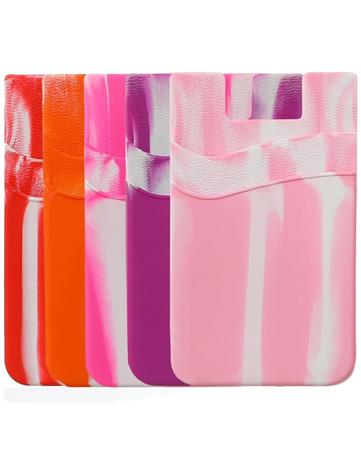 Biajiya Card Holder For Back Of Phone, Pouch Silicone Wallet Sleeve Pocket Stick On Id Credit Card For All Smartphones