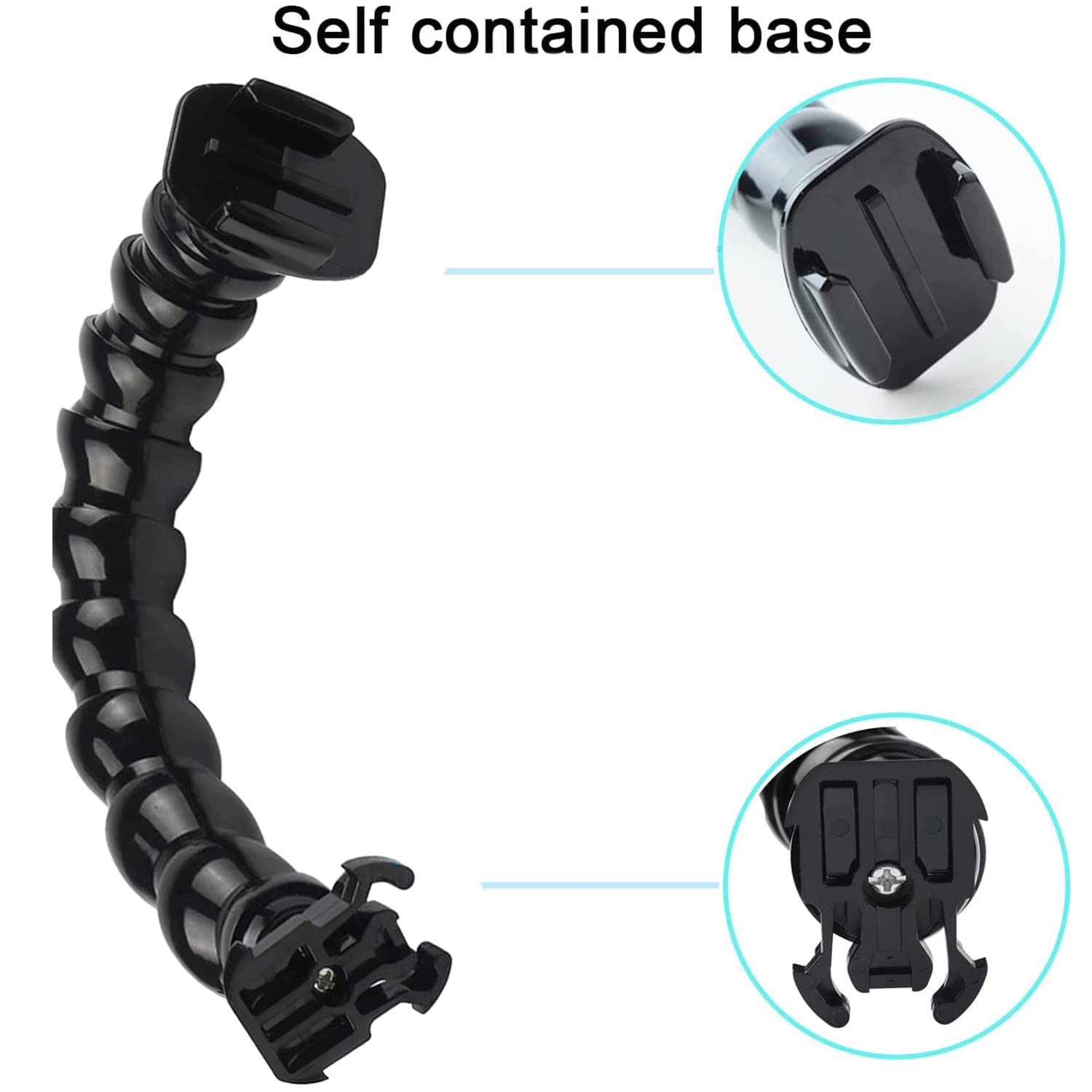 Fitstill Jaws Flex Clamp Mount With Adjustable Gooseneck 8 Sections Compatible With Go Pro Hero 13,12,11,10,9,8,7,6,5,4,Session,3+, 3,2,1,Max,Fusion,Dji Osmo Action 5Pro 4 3 2 Cameras