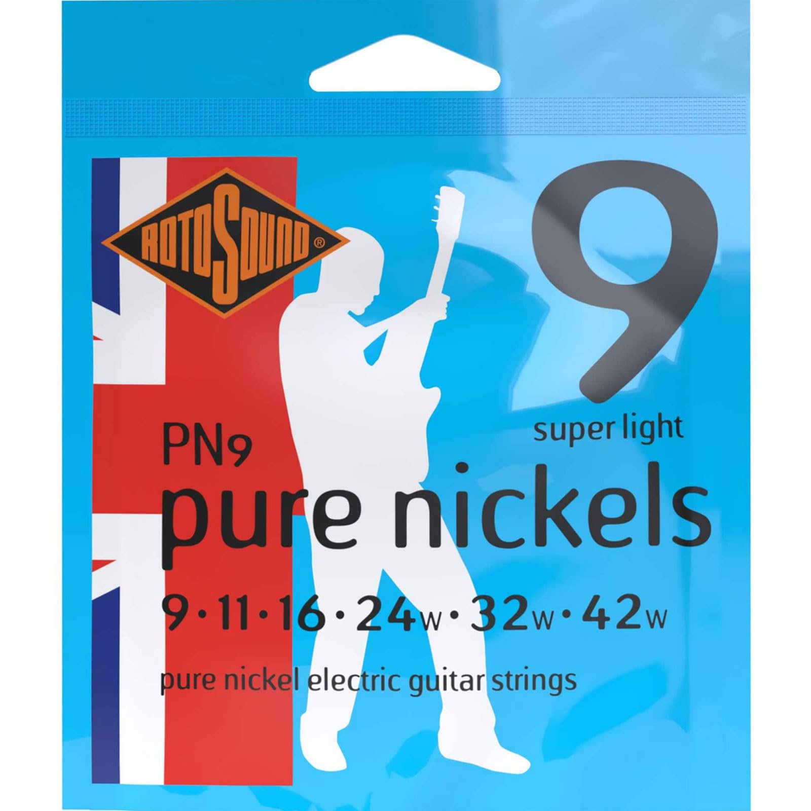 Rotosound PN9 Pure Nickel Electric Guitar Strings (9-42)