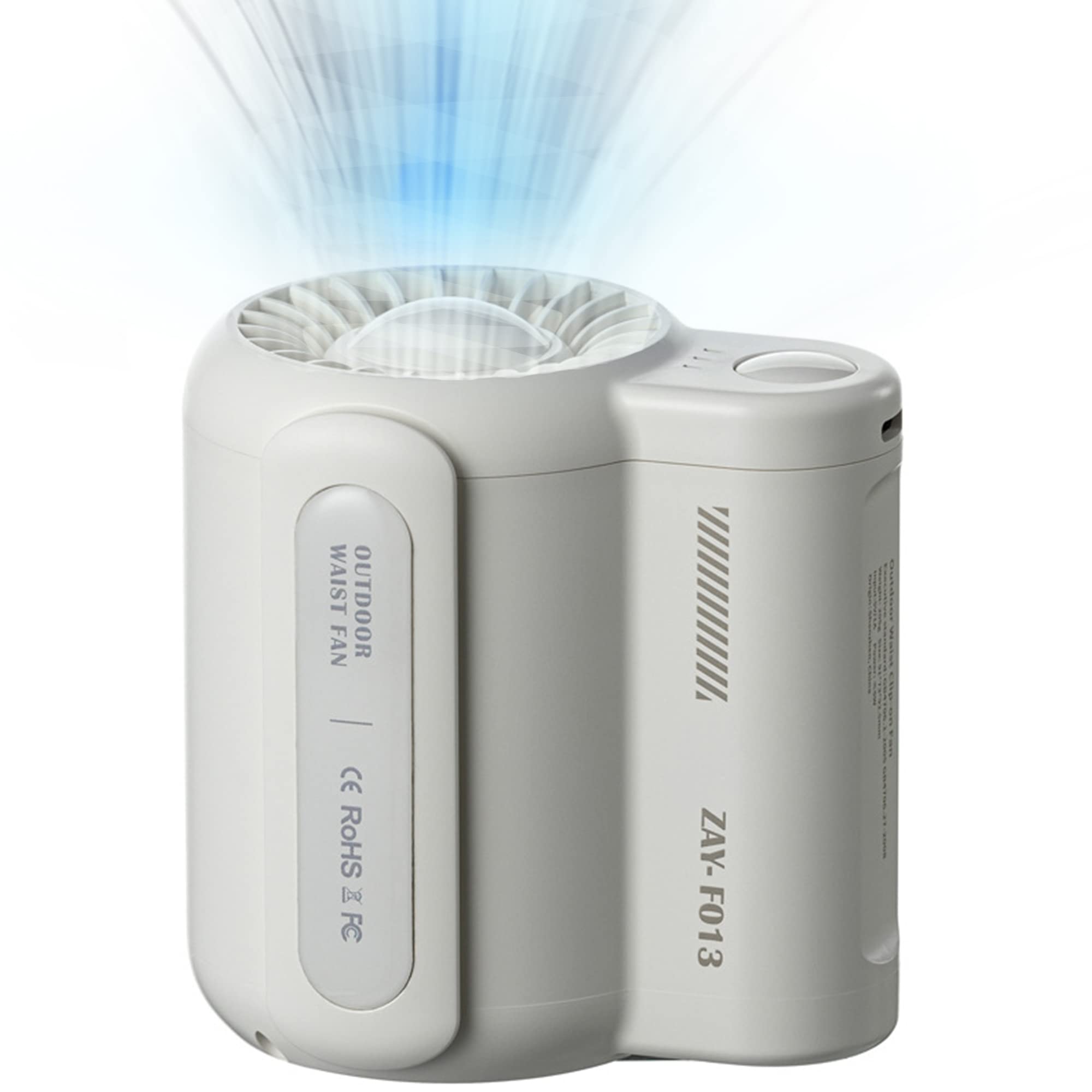 Mini Waist Fan,Portable Fan,3 Speeds Strong Airflow Wearable Personal Clip Fans,Rechargeable belt clip fans with USB port for Ou