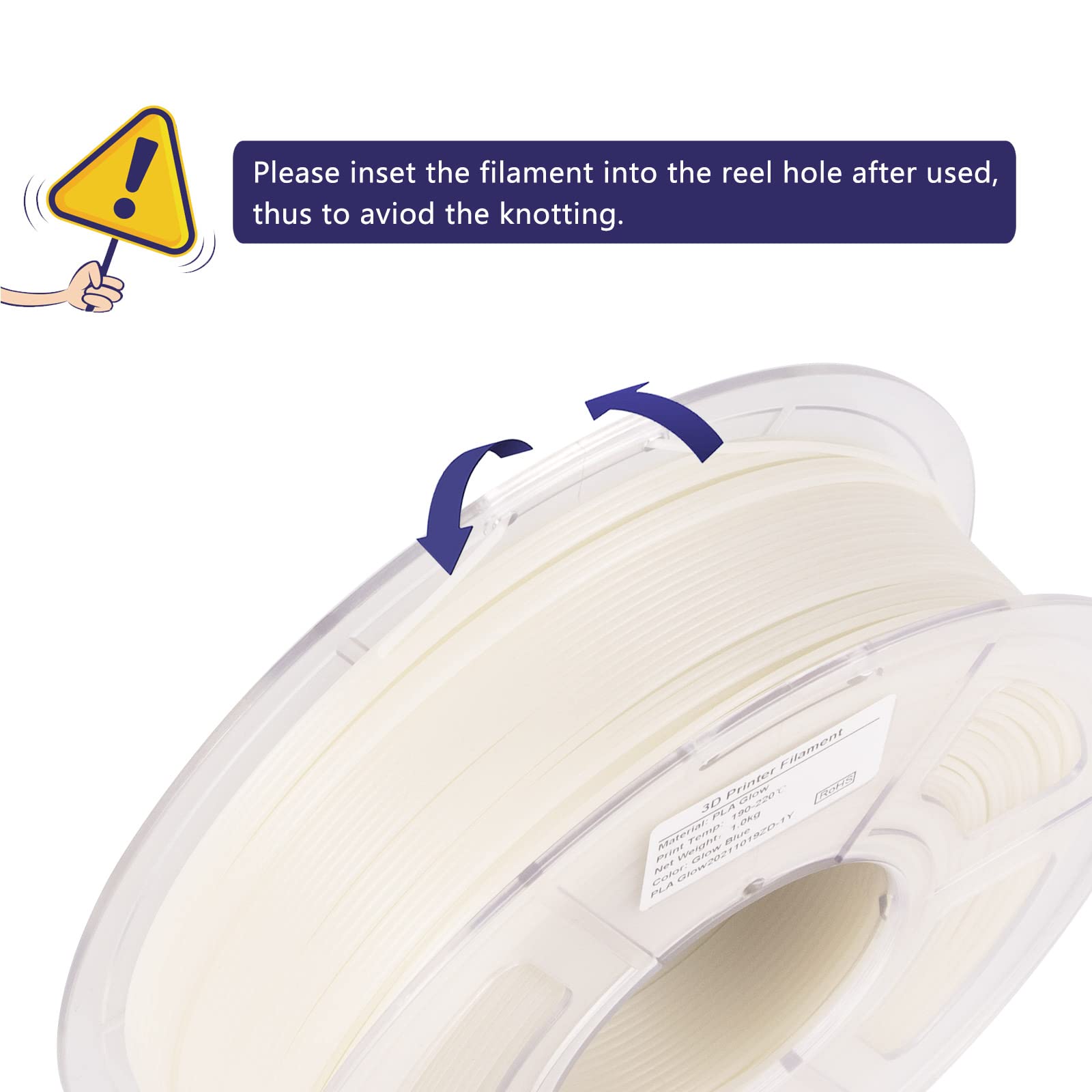 Isanmate 3D Printer Filament, Pla Filament Glow In The Dark Blue, 1.75Mm 3D Printing Filament, Dimensional Accuracy +/  0.03 Mm,