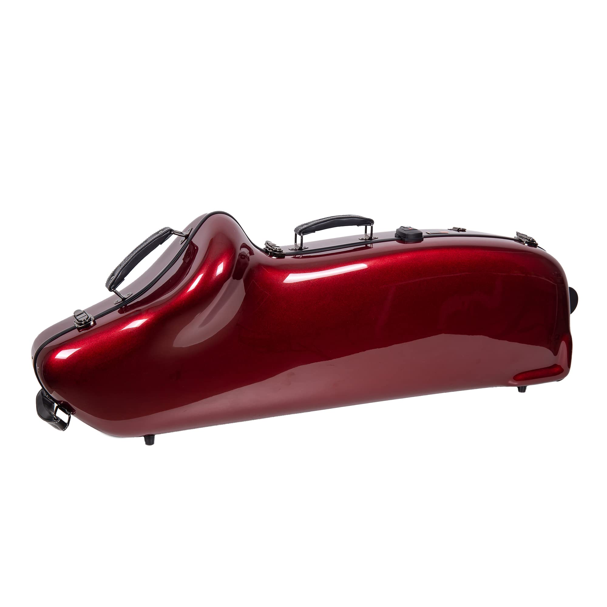 Crossrock Pro Grade Baritone Saxophone Case | Crimson Sonar Gloss, Tsa Lock, Rolling Design, Elite Protection & Tri Carry System