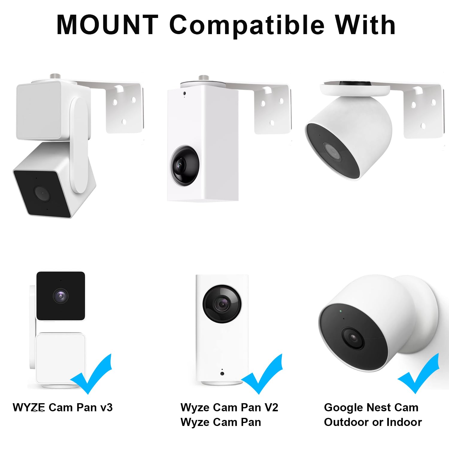 BFYTN 2Pack Adjustable Wall Mount for eufyCam 2C/2C Pro, 3C/S300, SoloCam S220, White Camera Mount Bracket