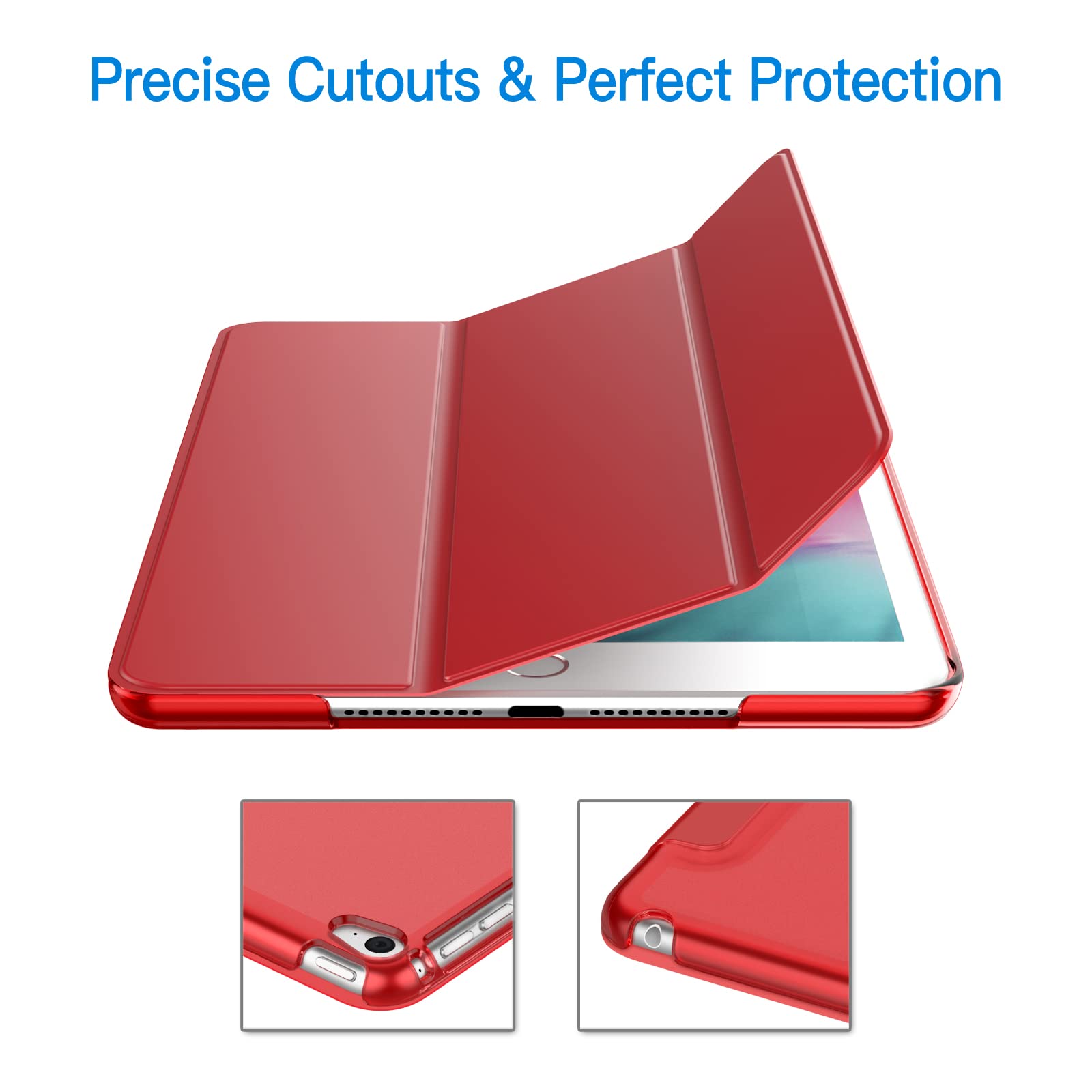 Jetech Case For Ipad Mini 4, Smart Cover With Auto Sleep/Wake (Red)