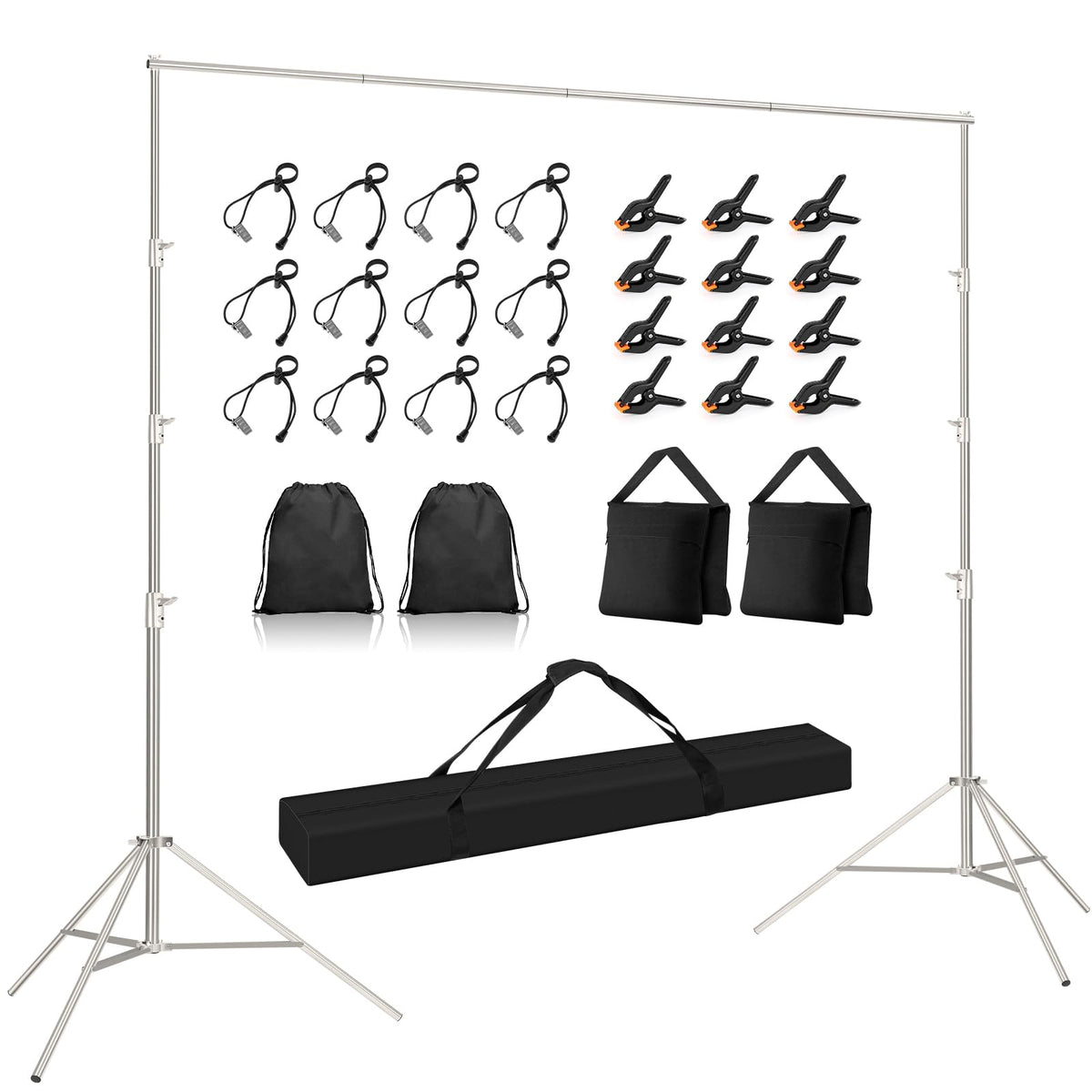 Gltire Photo Backdrop Stand For Parties, 13X13Ft Stainless Steel Heavy Duty Back Drop Adjustable Background Stand Support Kit Fo