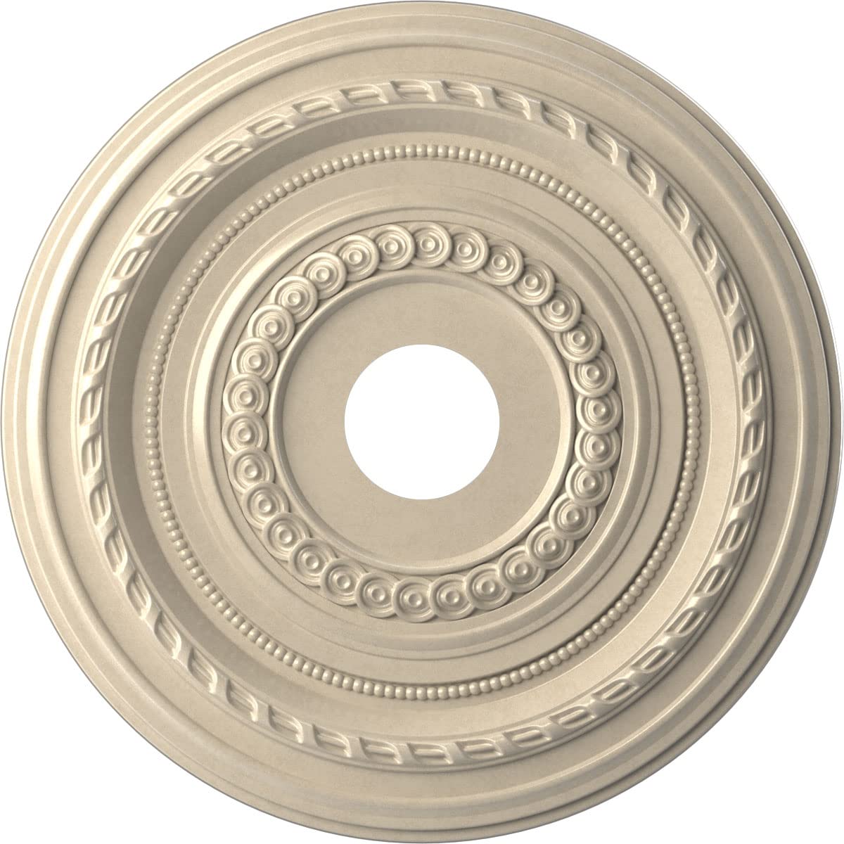 Ekena Millwork CMP19COEPE Cole Thermoformed PVC Ceiling Medallion (Fits Canopies up to 5 1/8), 19OD x 3 1/2ID x 1P, Universal Me