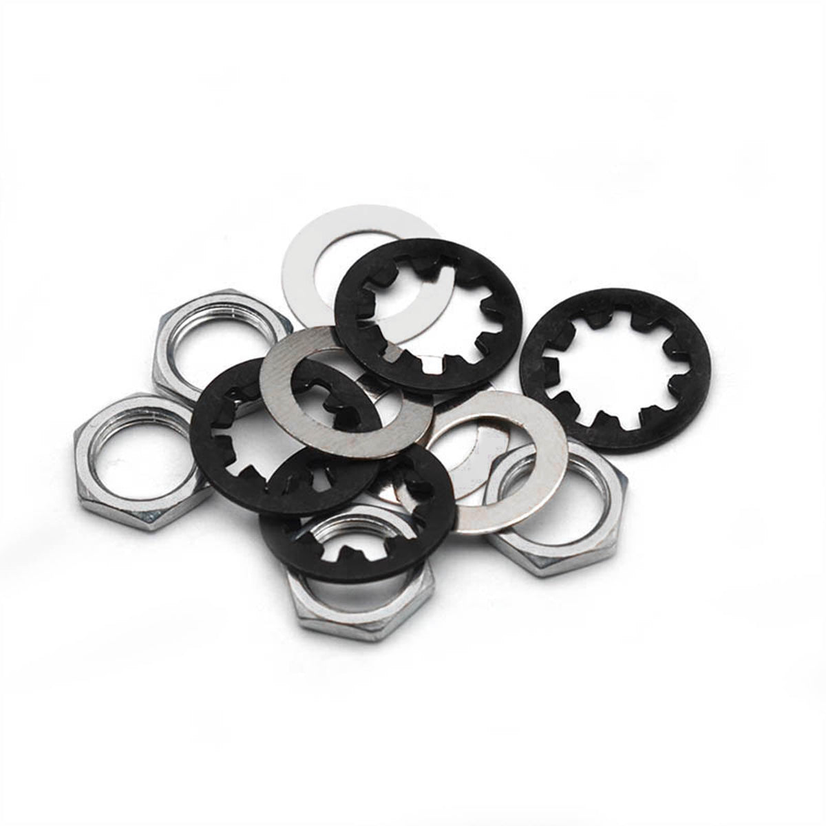 Maxcheer Set Of 4 Guitar Nuts, Washers & Lock Washers For 1/4 2 Conductor Guitar/Bass Output Jack