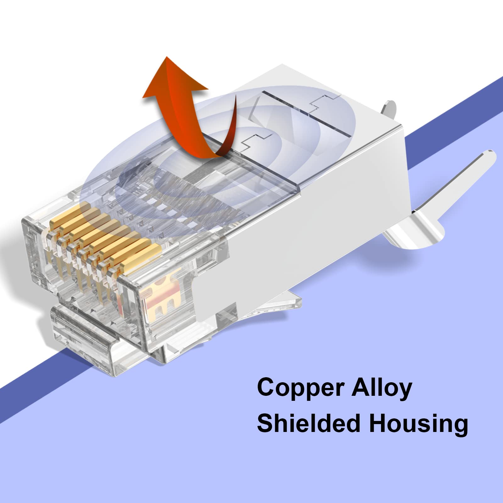 Vce Rj45 Connectors Cat7/Cat6A 30-Pack, Non-Pass-Thru Shielded Modular Plugs For Thick Cable, 3-Prong 50U Gold Plated Ethernet E