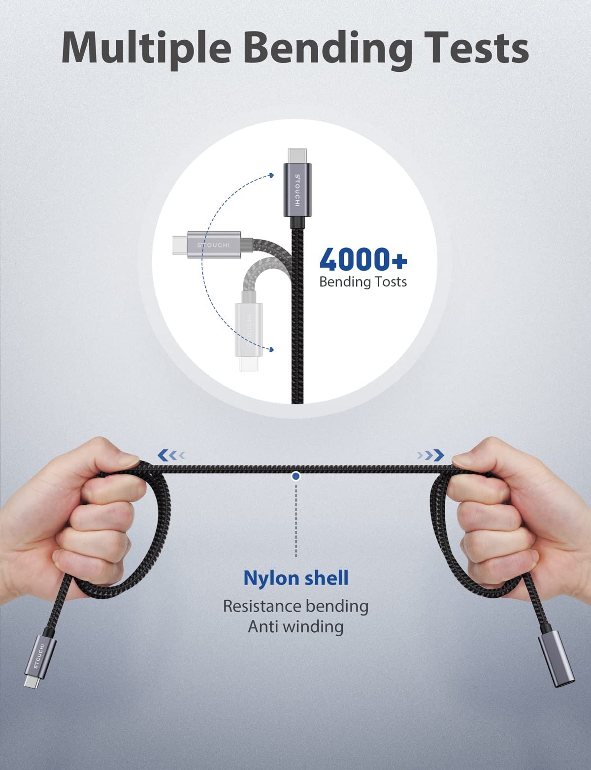 Stouchi Usb C Extension Cable 10Ft/3M, Usb C Extension Cable Type C 3.1 Male To Female Fast Charging & Audio Data Transfer For I