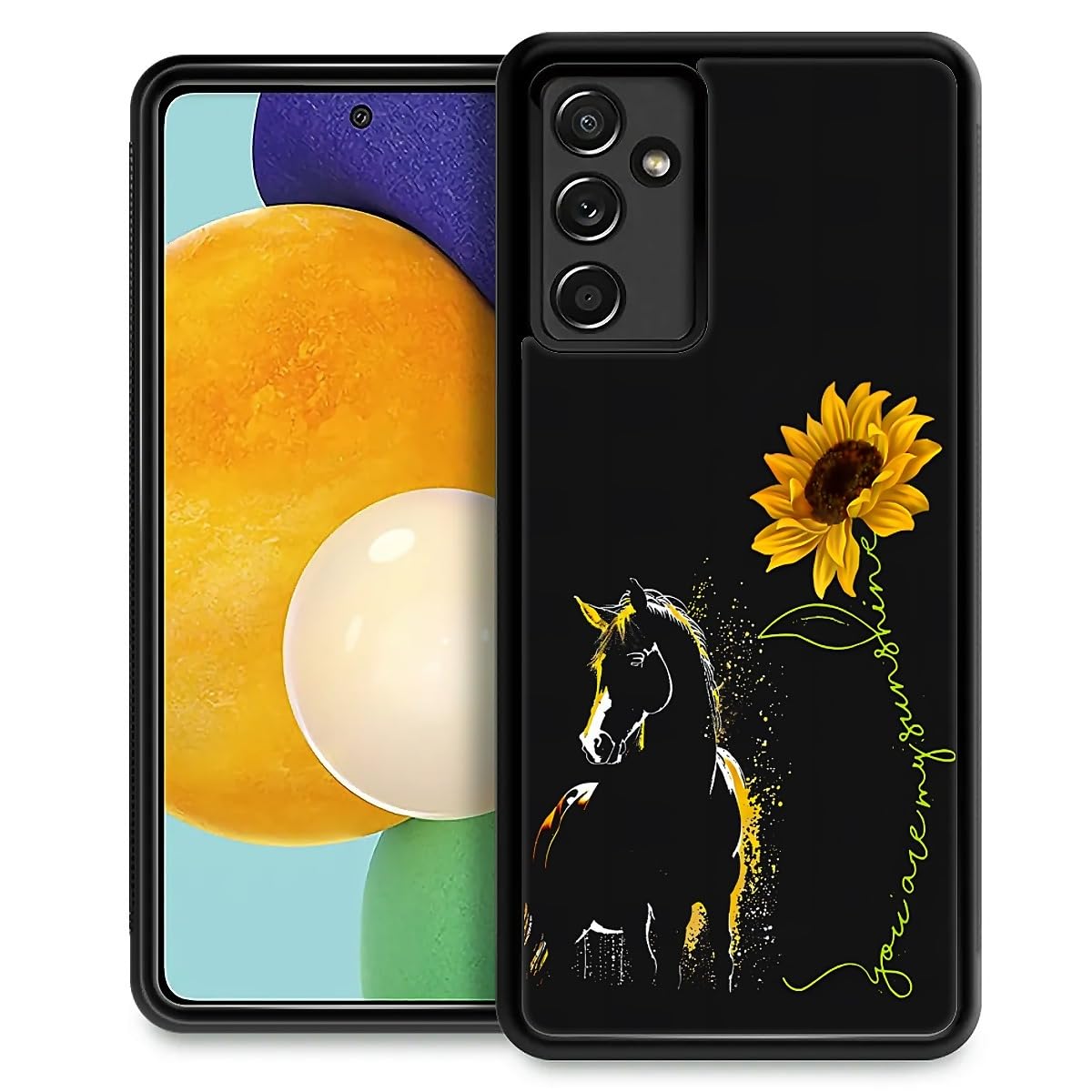 Fkbrcl4U For Samsung Galaxy A13 5G Case, Horse Sunflower Yellow Sunshine Pattern Graphic Design Girl Boy Soft Silicone Hard Acry