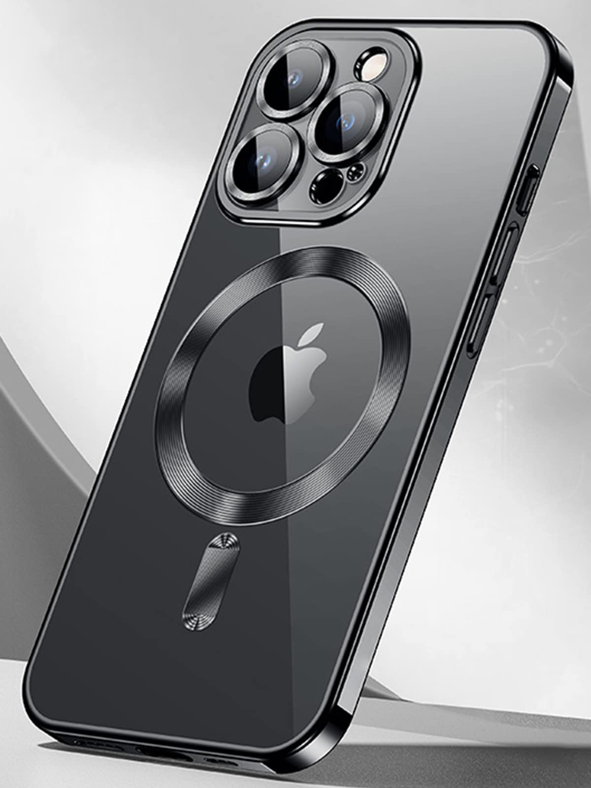 Trodino Crystal Clear Magnetic Iphone 12 Pro Max Case [Camera Lens Protector & Compatible With Magsafe] For Men & Women, Slim So