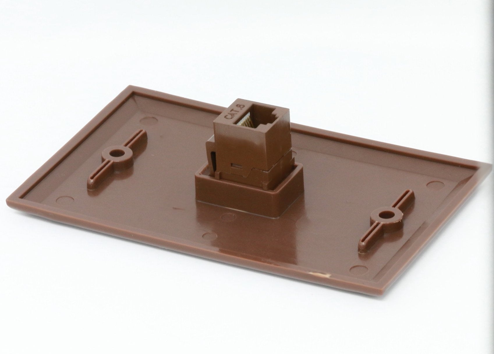 Riteav 1 Gang 1 Port Cat6 Wall Plate   Brown