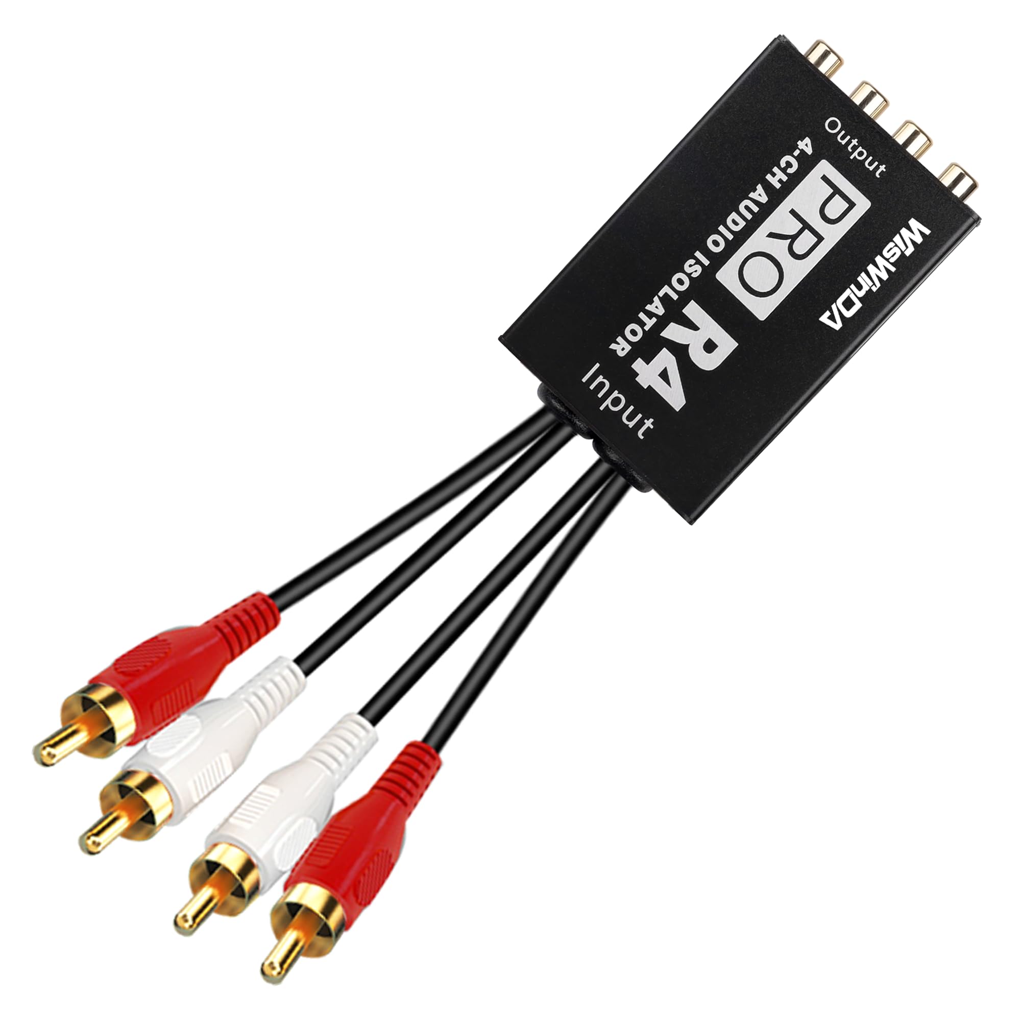 Wiswinda Pro 4Channels Rca Noise Filter Hum Eliminator Ground Loop Isolator (No Affect Bass) Quality Isolator For Hifi Stereo Ho