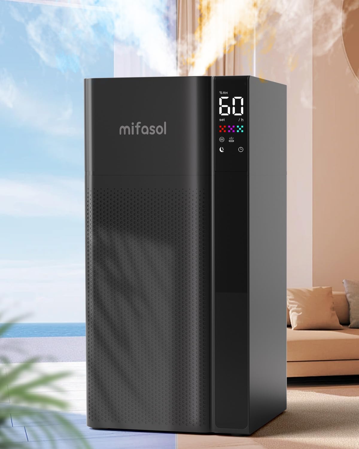 Mifasol Cool Mist and Warm Humidifier Large Room, 5.3Gal/20L Whole House Humidifiers for Home, Quickly & Evenly Humidify Larger 