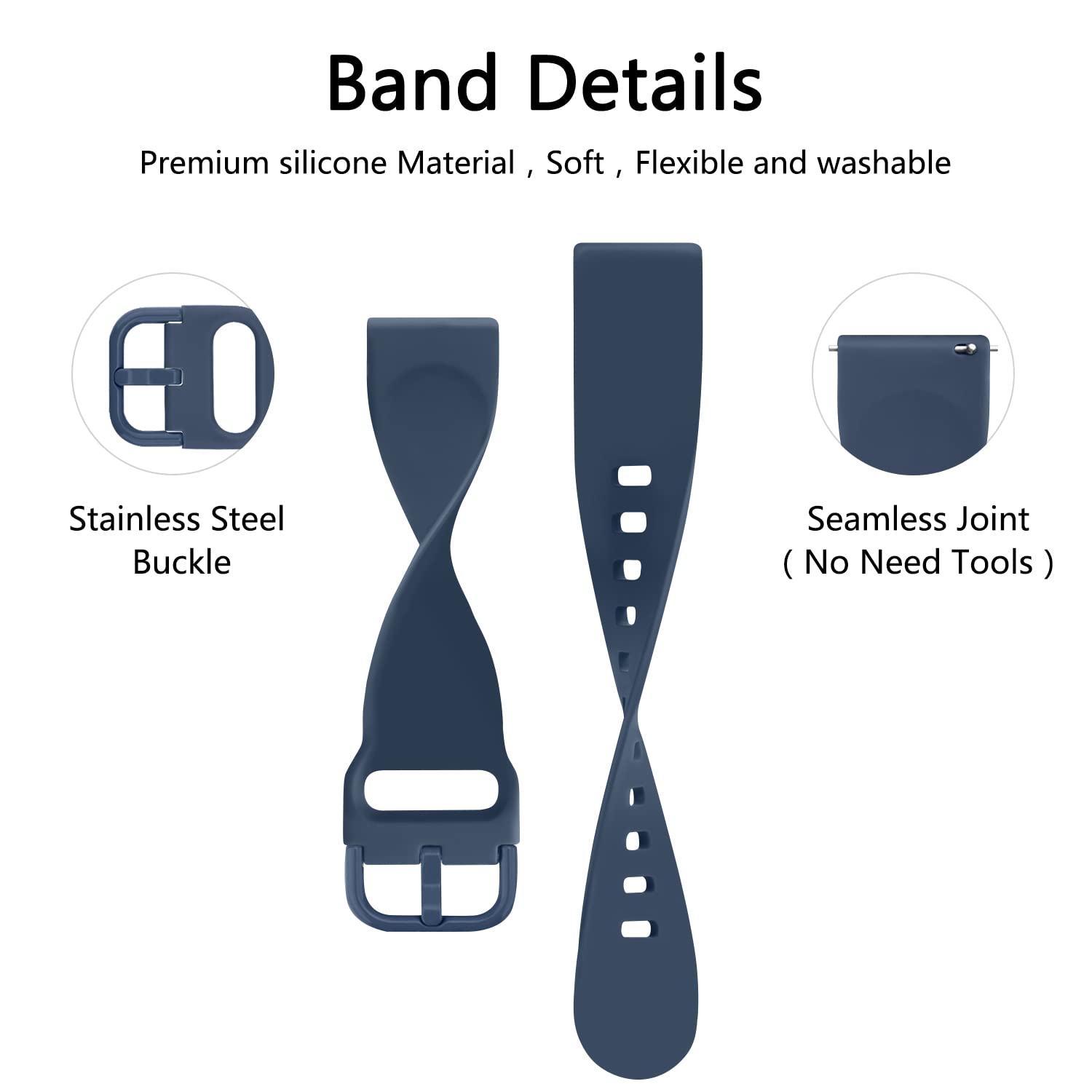 Yiled Silicone Watch Bands Quick Release 20Mm 22Mm, Soft Sport Replacement Watch Strap For Women Men (20Mm, Black+Grey+Navy Blue