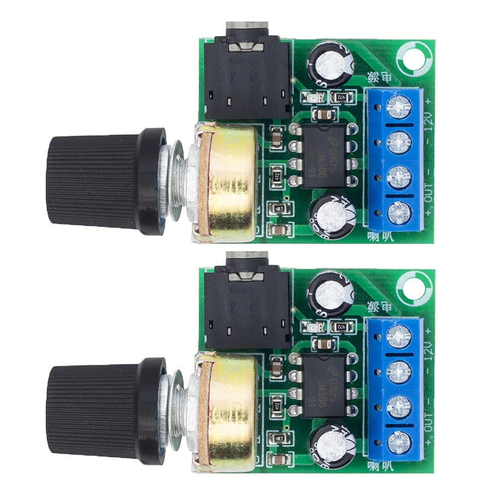 Acxico 2Pcs Lm386 10W Mini Power Amplifier Board Audio Amplifier Module Dc 3 12V Volume Adjustable Control