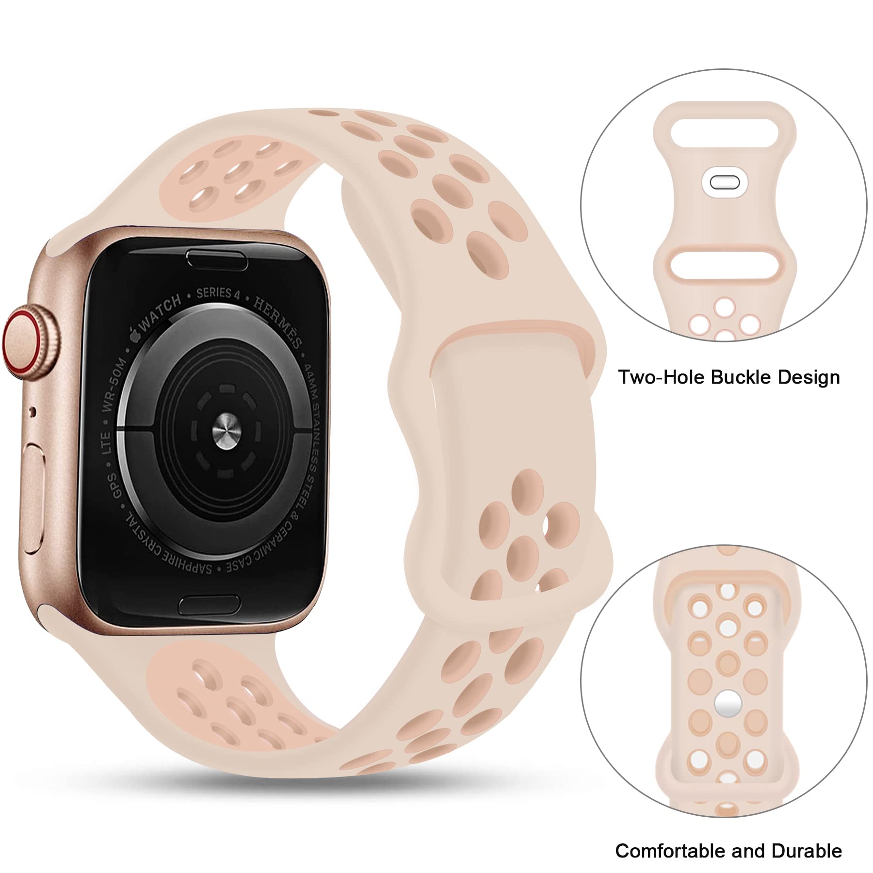 Svisvipa Sport Bands Compatible For Apple Watch Bands 42Mm 44Mm 45Mm 49Mm,Soft Silicone Sport Women Men Replacement Strap Compat