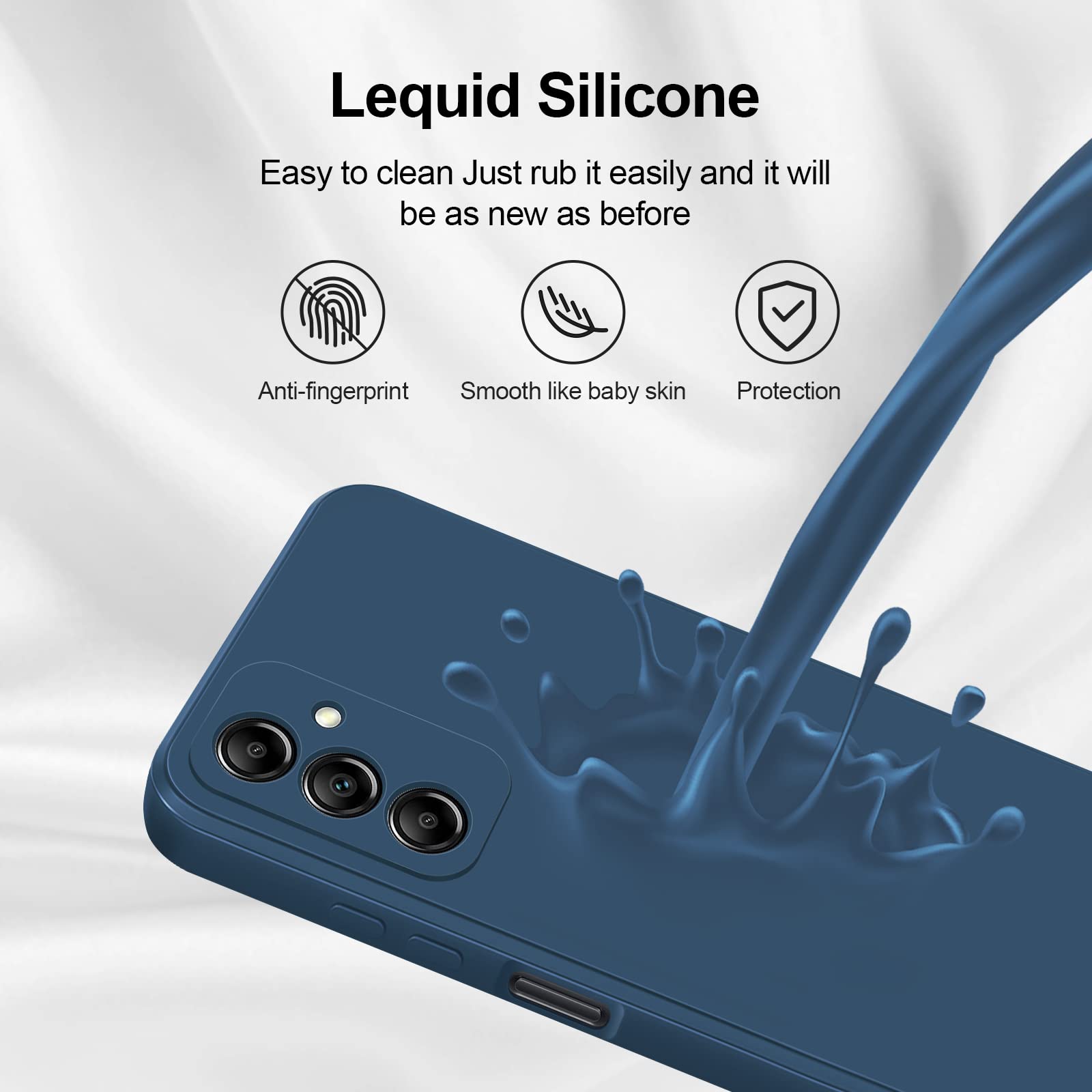 Giiyoon Silicone Case Compatible With Samsung Galaxy A14 5G/4G, Full Body Silky Soft Touch Phone Case With Camera Protection, Sh