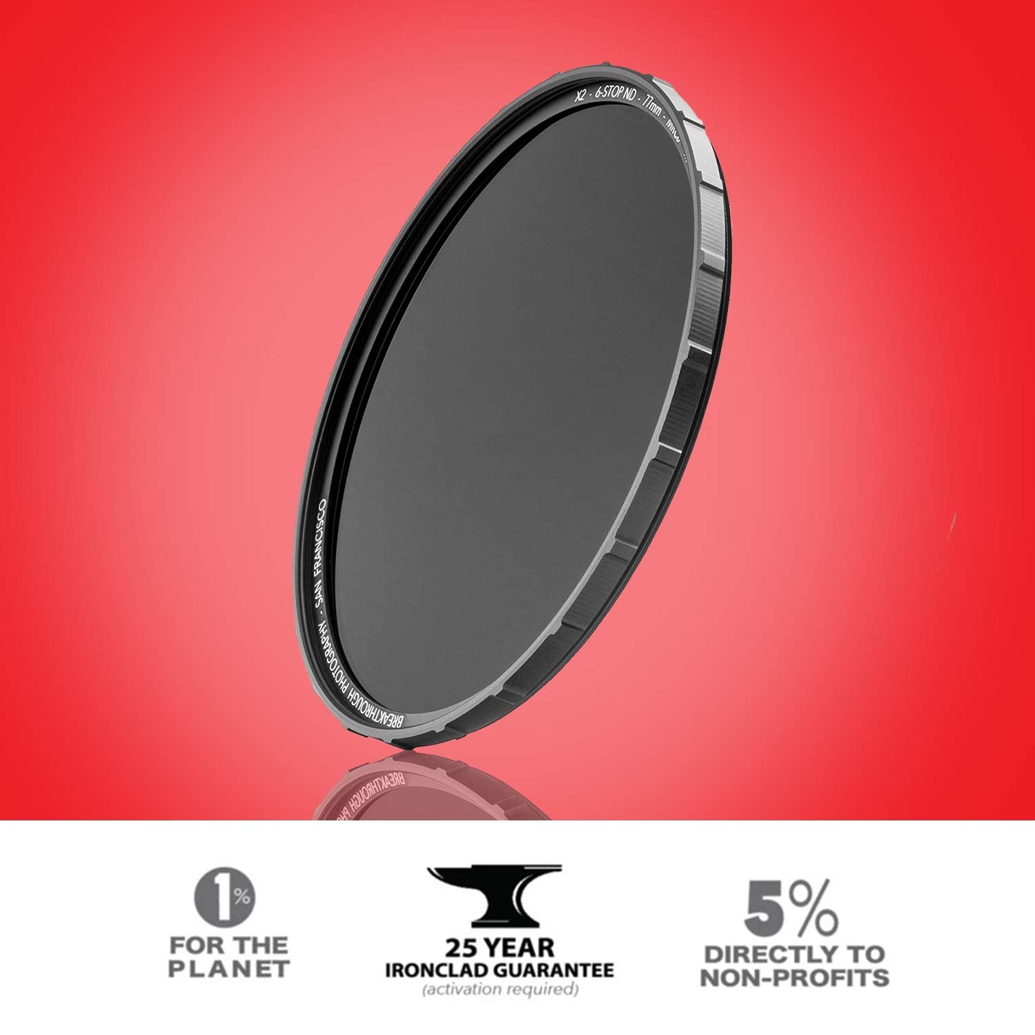 Breakthrough Photography 58Mm X2 6 Stop Fixed Nd Filter For Camera Lenses, Neutral Density Professional Photography Filter, Mrc8