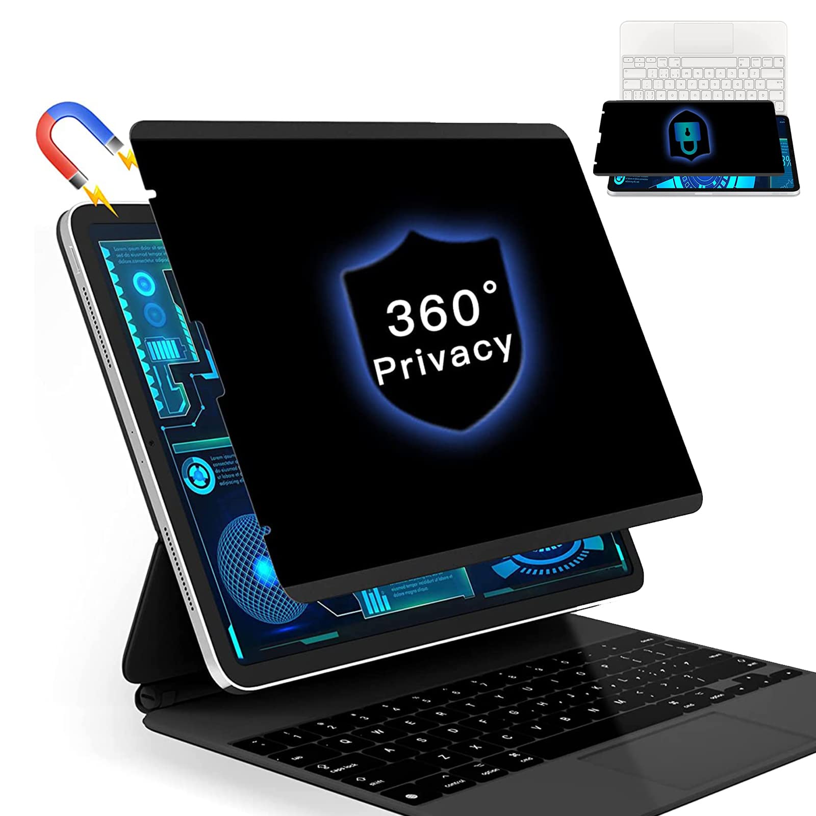 Filmext 360 Ipad Pro 11 Privacy Screen Protector Magnetic Privacy Screen Filter For Ipad Pro 11 Inch/Ipad Air 5Th 2022/Air 4 202