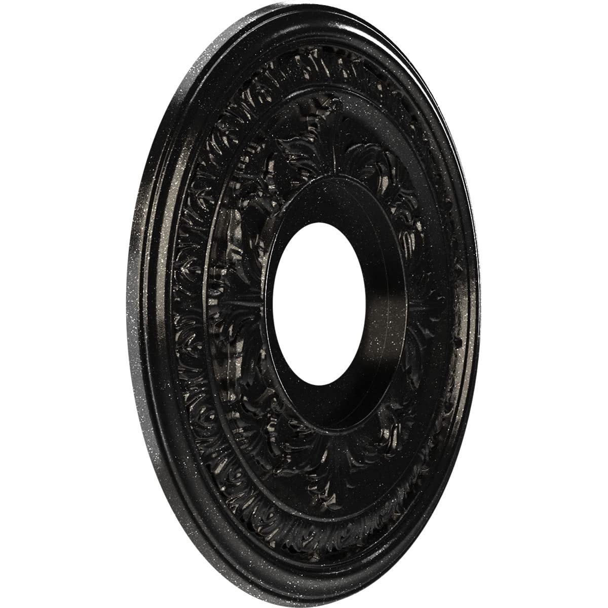 Ekena Millwork 13Od X 3 1/2Id X 3/4P Baltimore Thermoformed Pvc Ceiling Medallion (Fits Canopies Up To 5 1/4), Textured Metallic