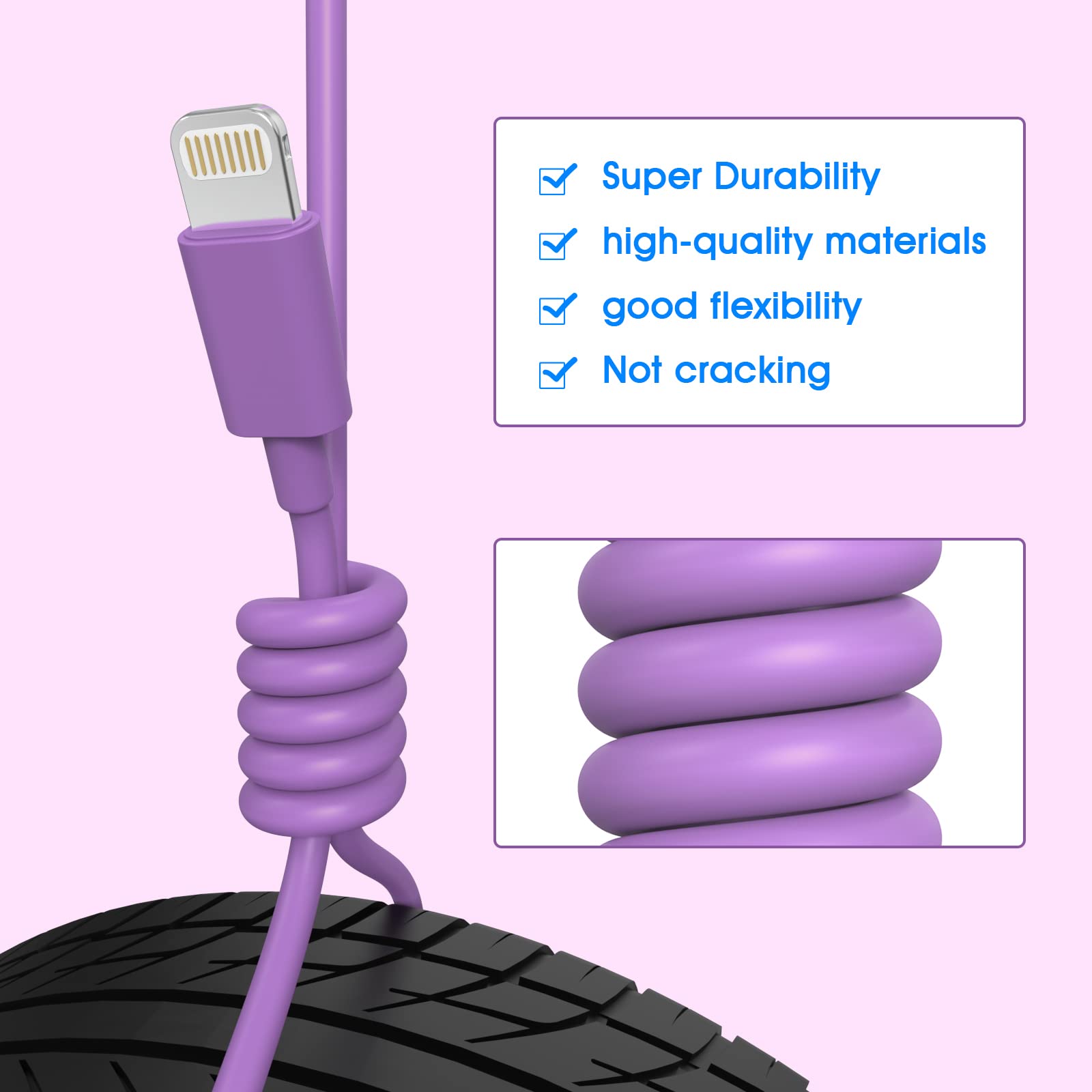 [Apple Mfi Certified] Iphone Charger, 6Pack(3/3/6/6/6/10 Ft) Lightning Cable Apple Charging Fast High Speed Usb Compatible 14/13/12/11 Pro Max/Xs Max/Xr/Xs/X/8 Multicolor