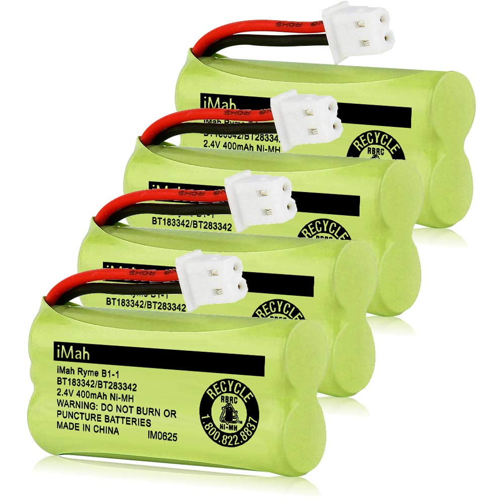 Imah Bt183342 Bt283342 Bt166342 Bt266342 Bt162342 Bt262342 Cordless Phone Battery Compatible With Vtech Cs6114 Cs6419 Cs6609 Cs6719 At&T El50003 El52300 Crl80112 Crl82312 Handsets Telephone, 4 Pack