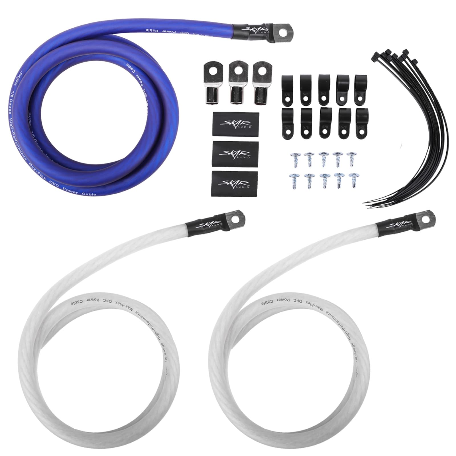 Skar Audio 1/0 Gauge Ofc Big 3 Complete Upgrade Electrical Wiring Kit, Skbig3 0Ga
