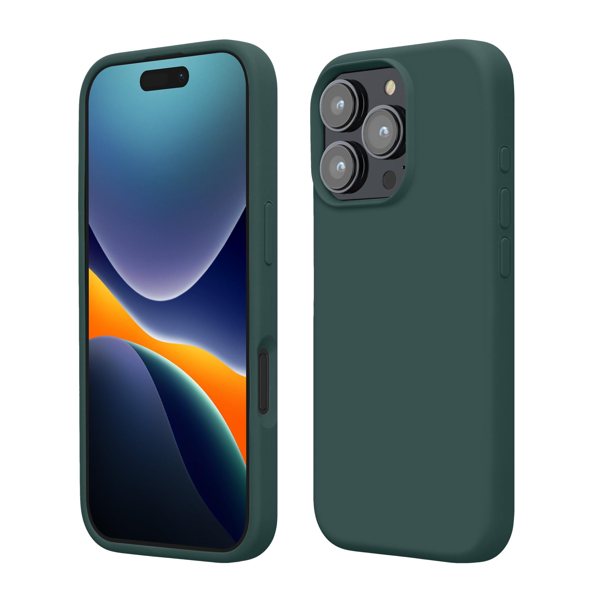 kwmobile Case Compatible with Apple iPhone 16 Pro Case - TPU Silicone Phone Cover with Soft Finish - Blue Green