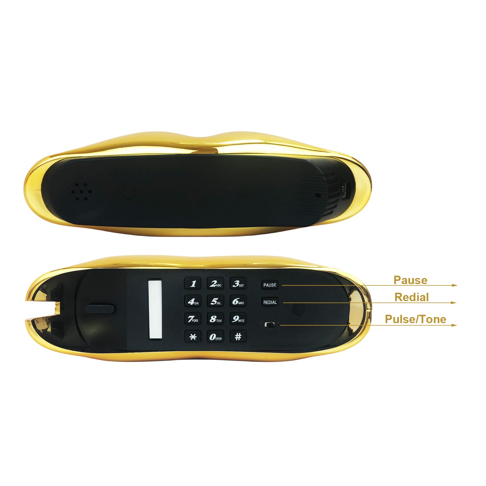 Telpal Corded Landline Phones For Home, Funny Novelty Lip Phone Gift, Wired Mouth Telephone Real Landline Home Office Telephones