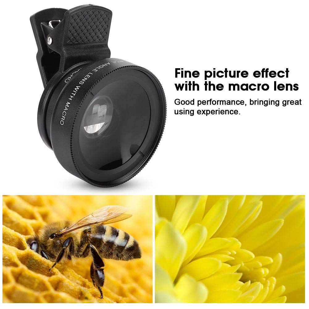 Cell Phone Lens Attachment, 2 In 1 Clip On Mobile Phone 0.45X Wide Angle + 12.5X Macro Lens Hd For Smartphone Close Up Shooting