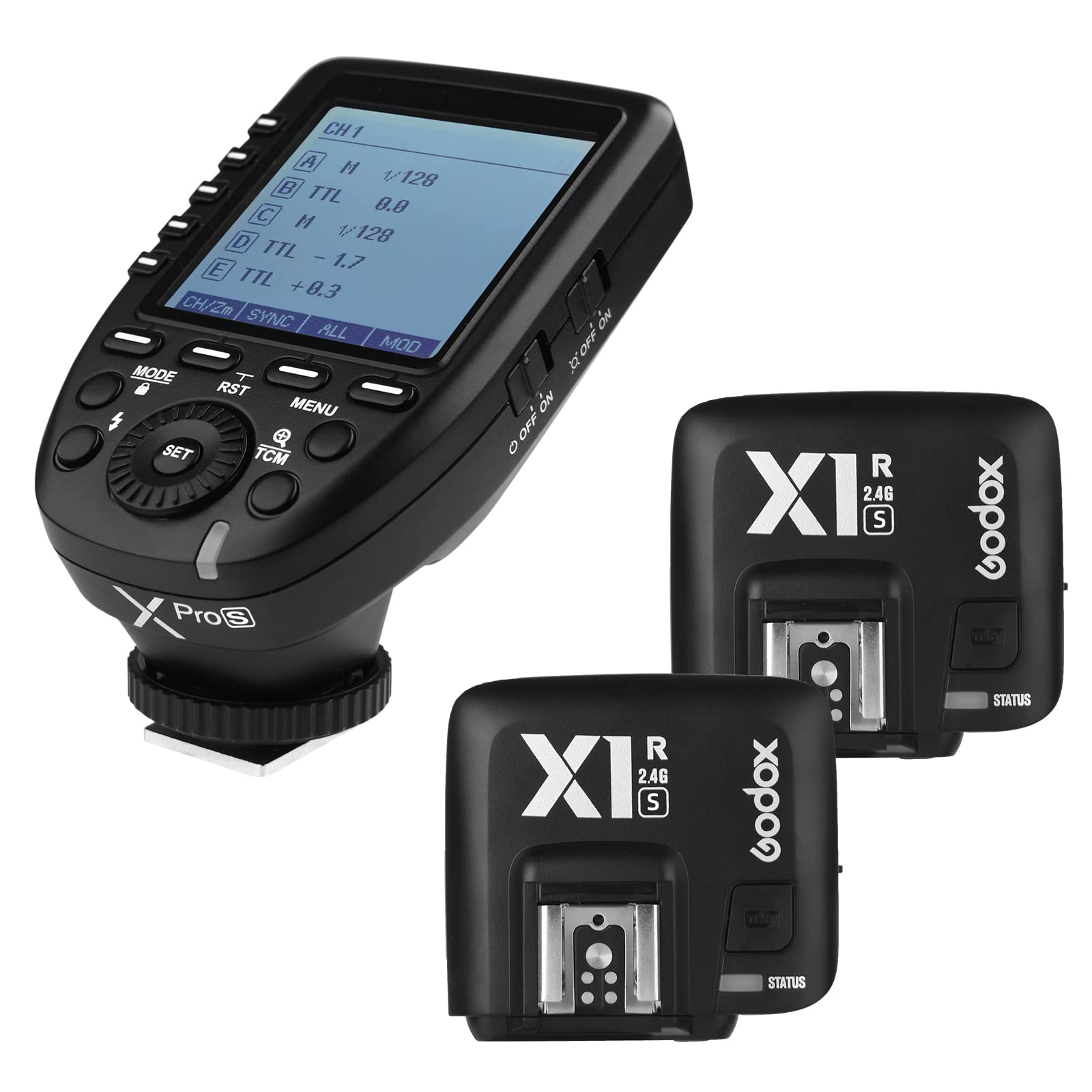Godox Xpro C 2.4G X System Ttl Wireless Flash Trigger Transmitter & 2 * X1R C Controller Receiver Compatible For Canon Flash