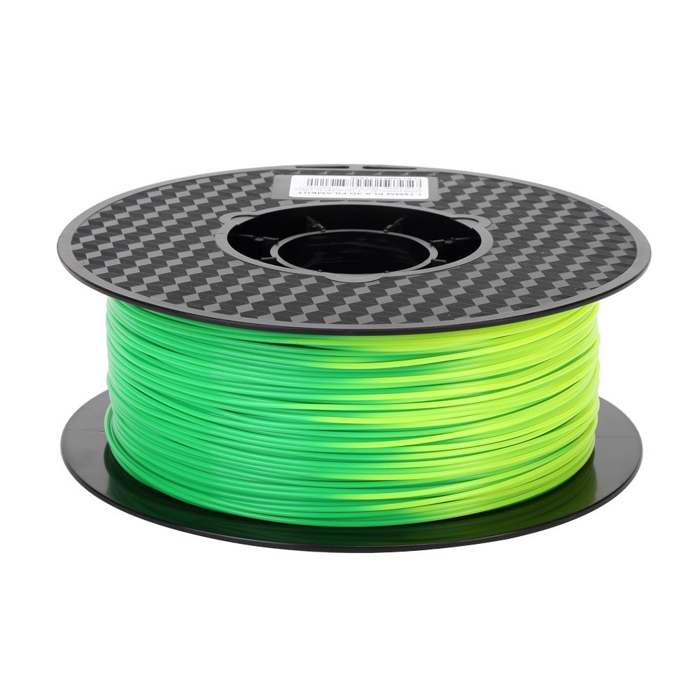 CC3D Temperature Color Change PLA Filament Green to Yellow 3D Printer Changing Filament 1.75 mm 1KG Spool 2.2 LBS Printing PLA M