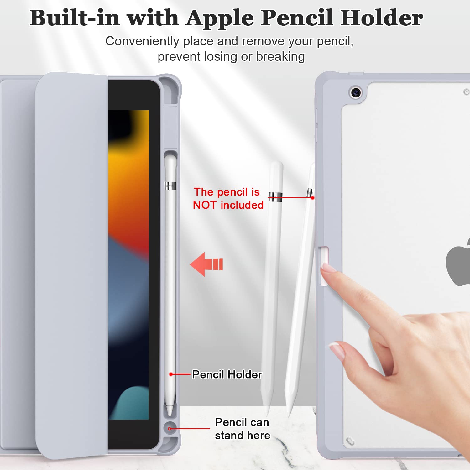 Okp For Ipad 9Th/ 8Th/ 7Th Generation Case (2021/2020/2019), Ipad 10.2 Inch Cases With Trifold Stand, Slim Ipad 9/8/7 Th Gen Cov