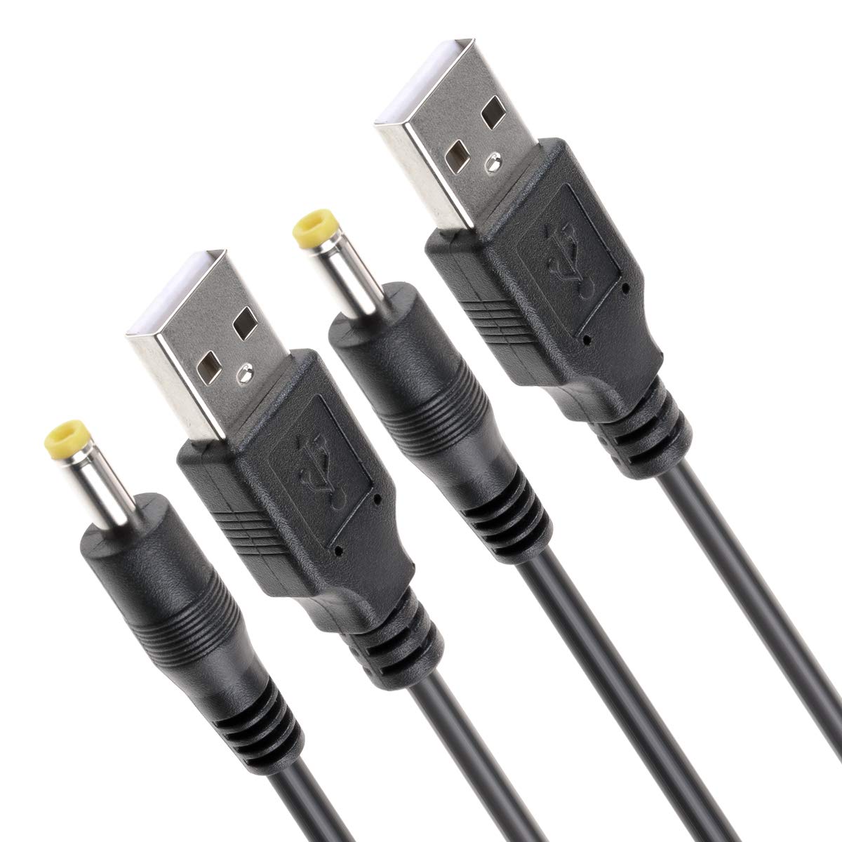 TENINYU USB 2.0 A Male to DC 4.0x1.7mm 5 Volt 24AWG DC Barrel Jack Power Cable 3FT (Max 2.5 Ampere Power Cable, Center PIN Posit