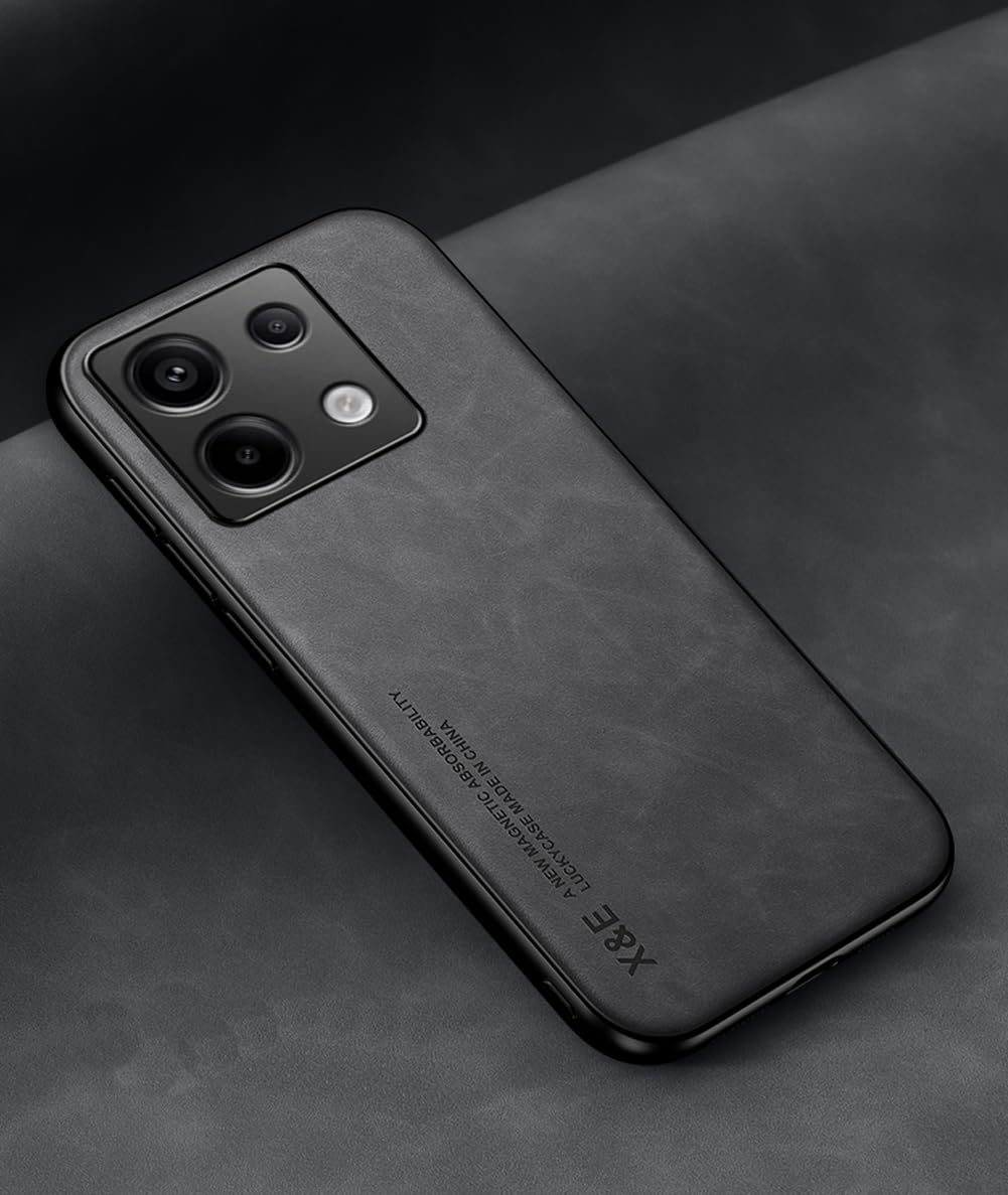Kepuch Silklike Case For Redmi Note 13 Pro   Cover Bumper Built In Metal Plate For Redmi Note 13 Pro   Black