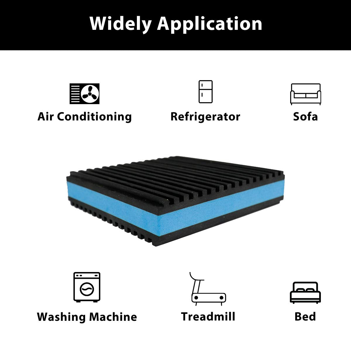 Bjade'S Anti Vibration Isolation Rubber Pads,6 X 6 X 7/8 Inch Heavy Duty Eva Pad For Hvac,Air Compressor,Air Conditioner,Washer