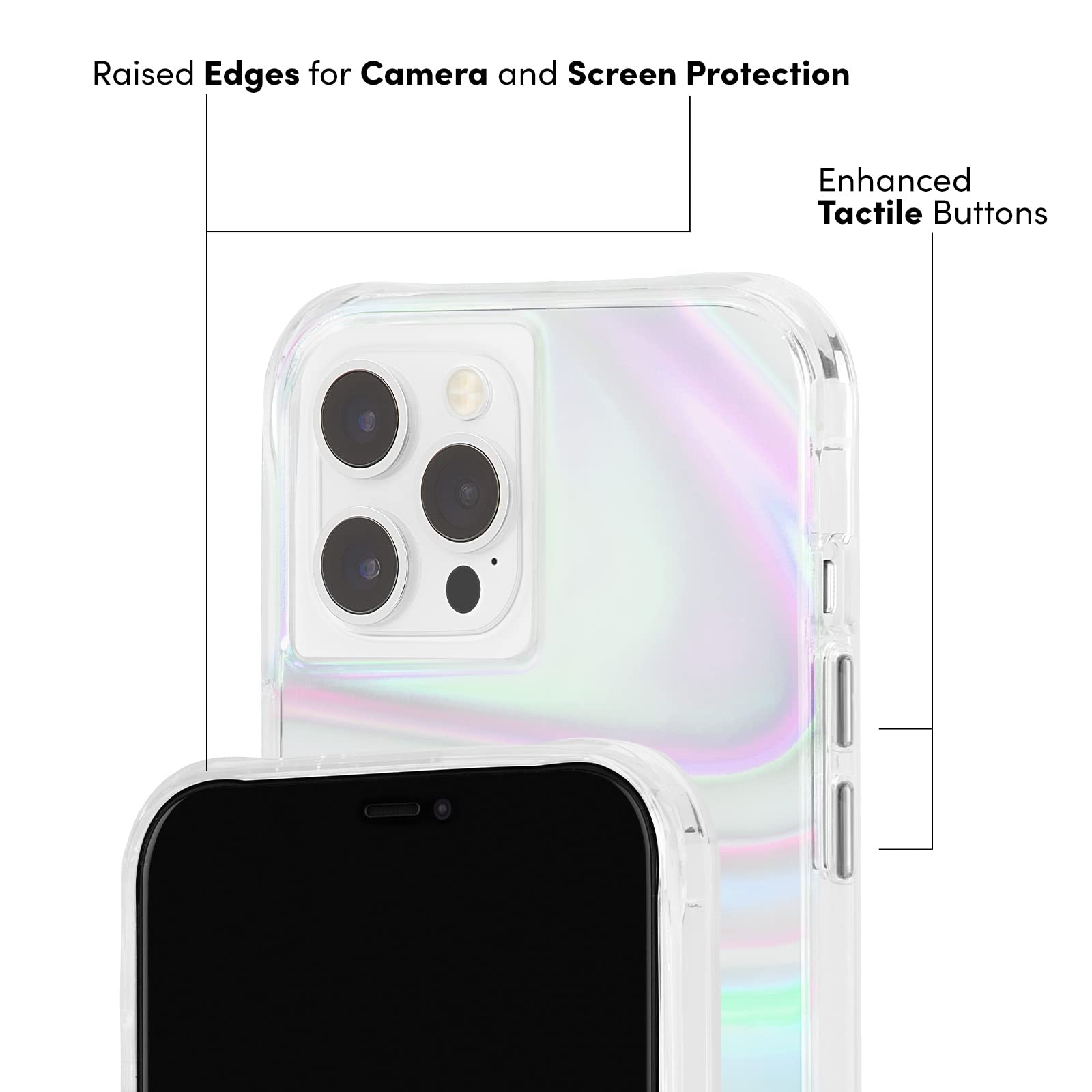 Case Mate   Soap Bubble   Case For Iphone 12 And Iphone 12 Pro (5G)   10 Ft Drop Protection   6.1 Inch   Iridescent Swirl