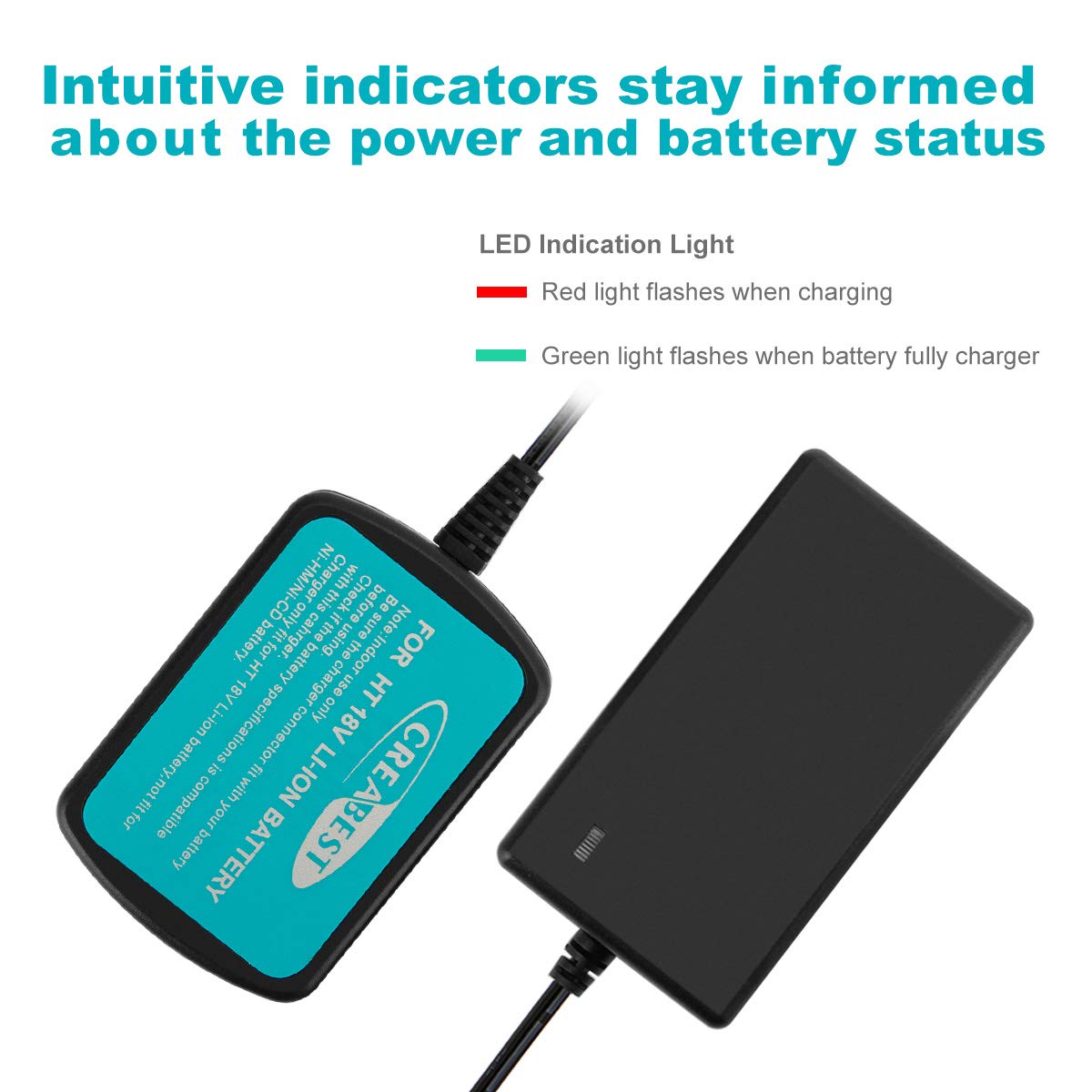 Creabest New Li Ion Battery Charger For Hitachi 18V Bcl1815 Bcl1830 Ebm1830 327730 327731 326240 326241 Lithium Battery