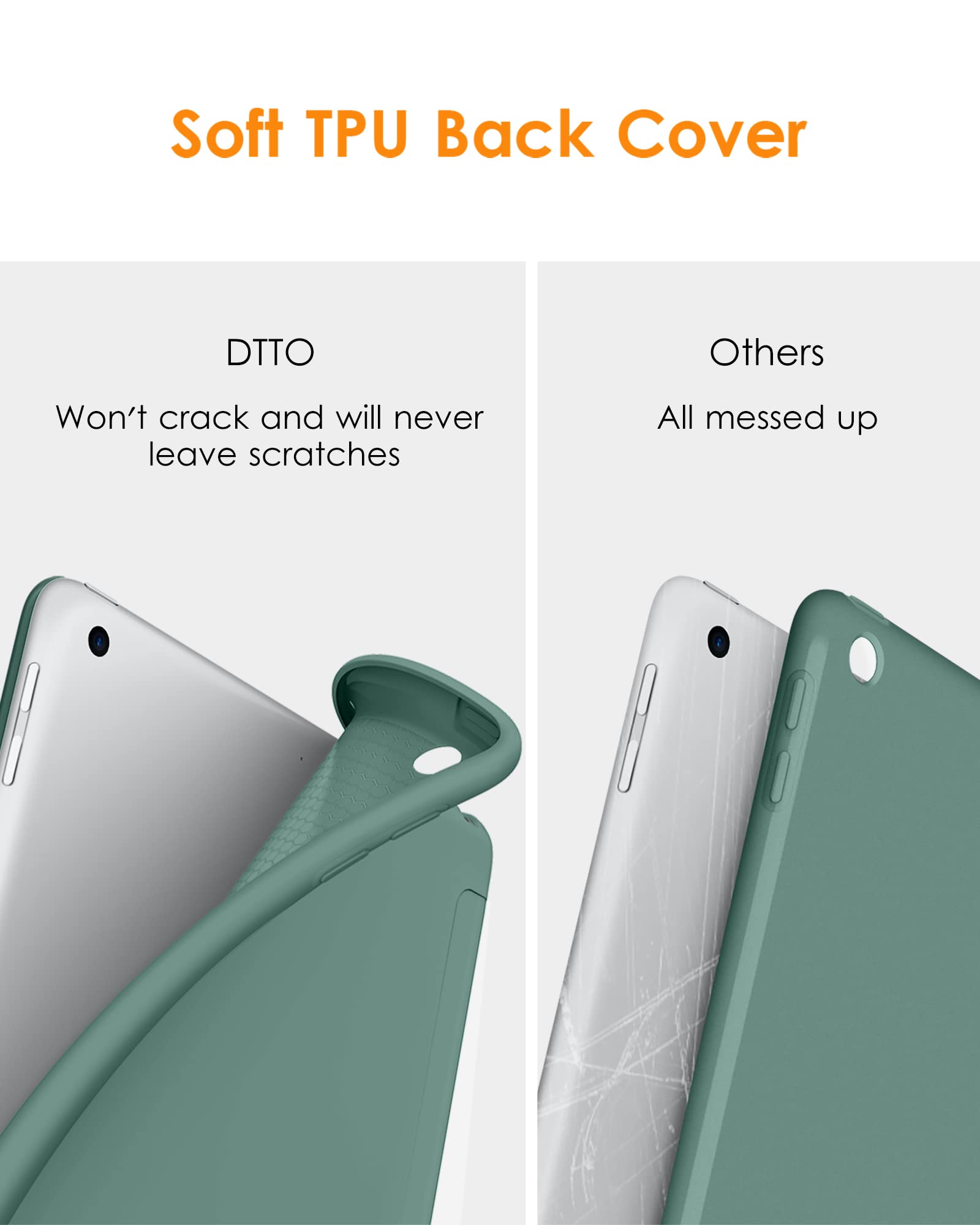 Dtto For Ipad 9.7 Case 2018 Ipad 6Th Generation Case / 2017 Ipad 5Th Generation Case, Slim Fit Lightweight Smart Cover With Soft