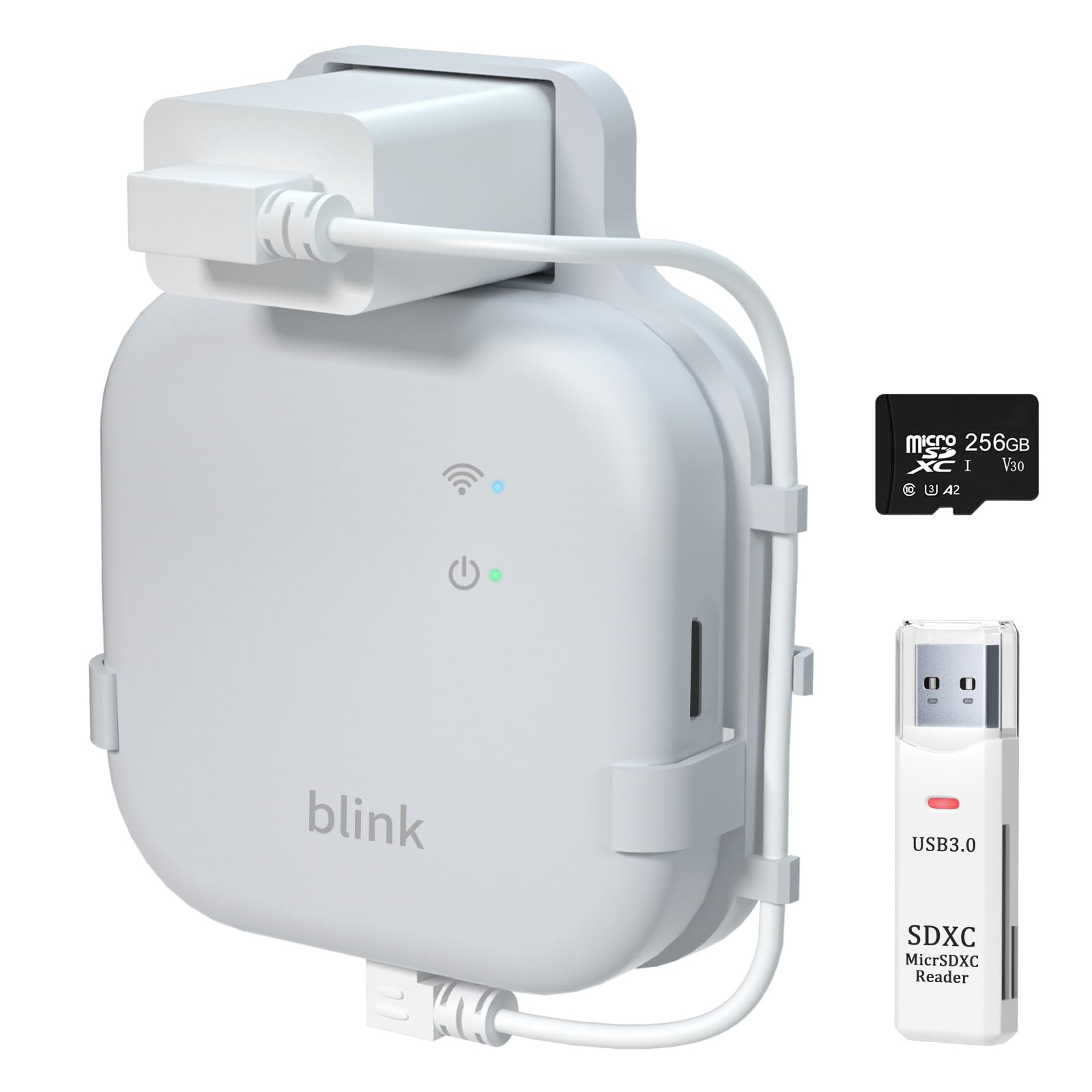 256Gb Micro Sd Card For Local Video Storage & Outlet Wall Mount For All New Blink Sync Module Xr With Reader, Short Cable Save S