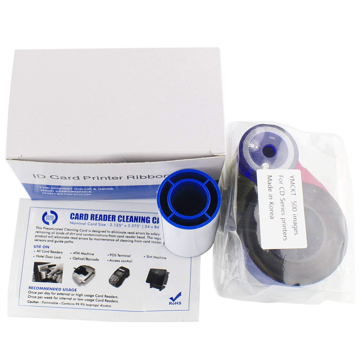535000 003 Color Ribbon Kit For Datacard Cp40 Cp60 Cp80 Card Printer, Ymckt 500 Images (Ymckt)