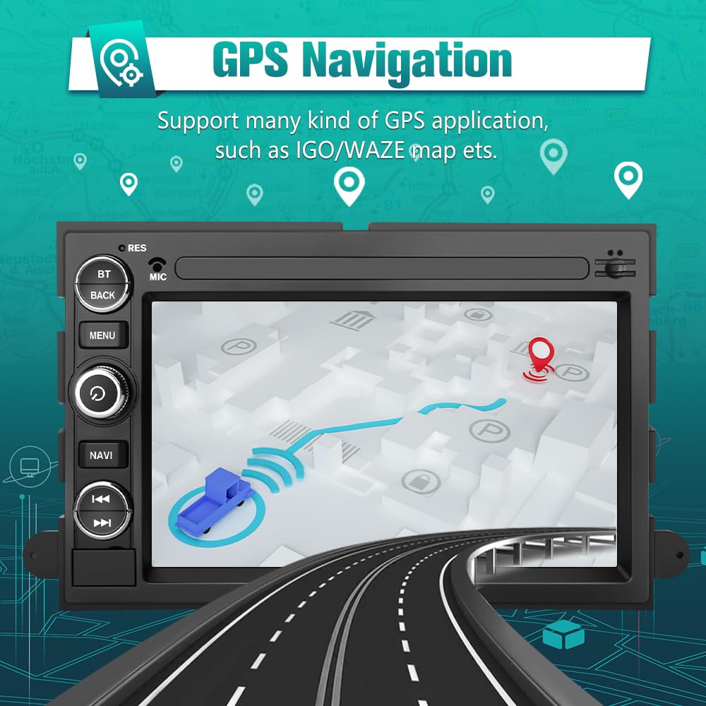 Awesafe Android Car Radio Stereo For Ford F150 F250 F350 Fusion Edge Explorer Taurus Freestar, 7 Inch Touch Screen Head Unit Car