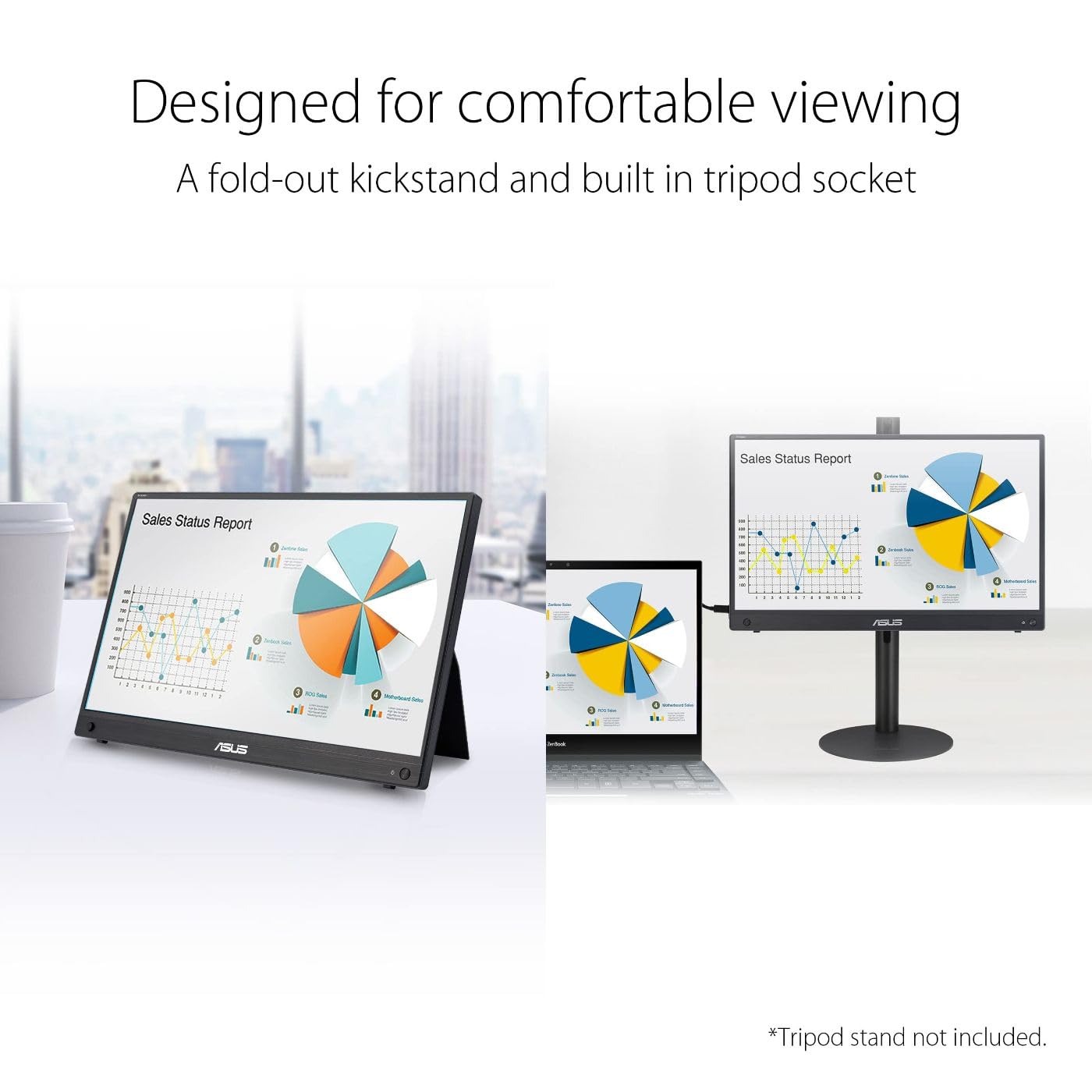 Asus Zenscreen 15.6    1080P Portable Usb-C Monitor (Mb16Ahg) - Full Hd, Ips, 144Hz, Mini-Hdmi, Freesync Premium, Ergo Kickstand