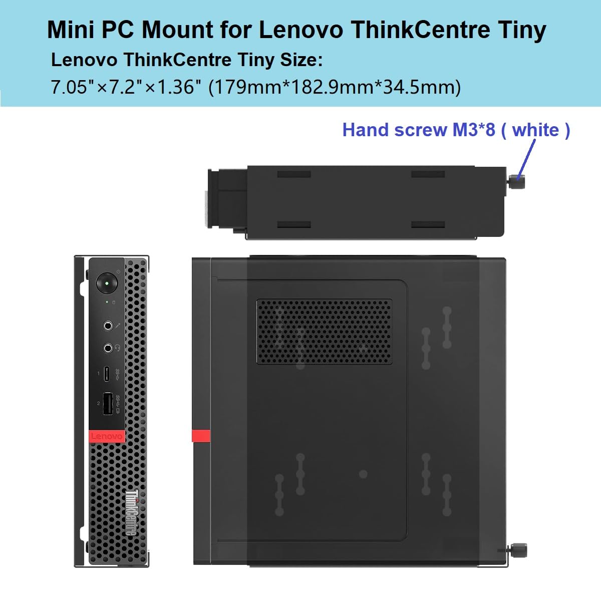 Jingchengmei Wall Mount For Mini Pc, Compatible With Dell Optiplex Micro Form Factor Case, Vesa And Under Desk Available, Fits Mff 7080, 7060, 7010, 5060, 3040, 3046, 3050, 3060, 3090 And More(Hdm)