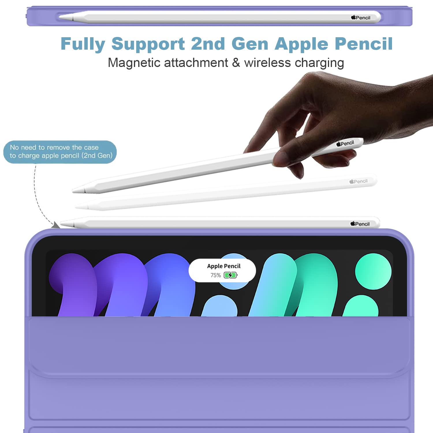 Imieet Ipad Mini 7 Case 2024 (A17 Pro), Ipad Mini 6 Case (8.3 Inch,2021 Model), Ipad Mini 7Th/6Th Generation Case With Pencil Holder, Trifold Stand Smart Case With Soft Tpu Back,Slate Blue