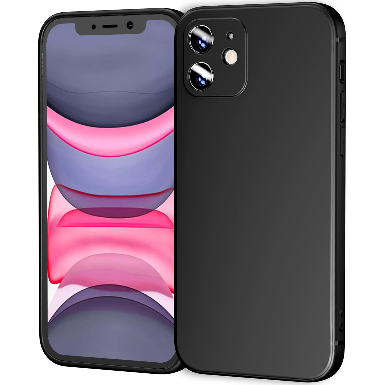 Tenoc Phone Case Compatible With Iphone 11, Black Case Anti Fingerprint Protective Bumper Matte Cover For 6.1 Inch