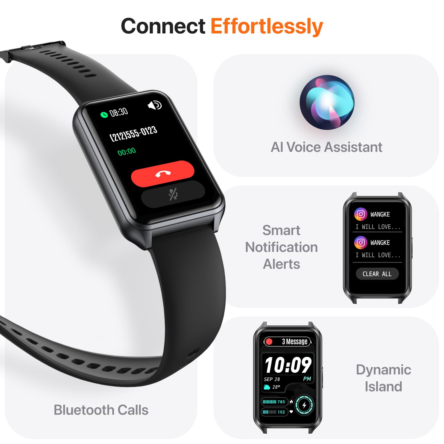 ???????? Upgraded Smart Watch Fitness Tracker With Make Call 24/7 Heart Rate Sleep Monitor,100+ Sports Modes,Calorie Step Counte